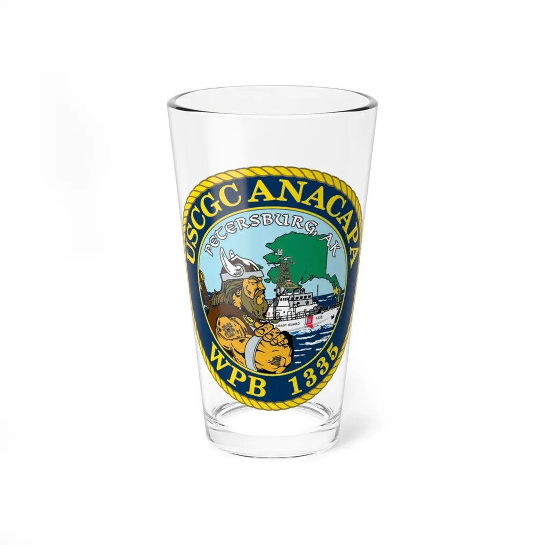 USCGC Anacapa WPB 1335 Petersburg AK (U.S. Coast Guard) Pint Glass 16oz 16oz - Go Mug Yourself