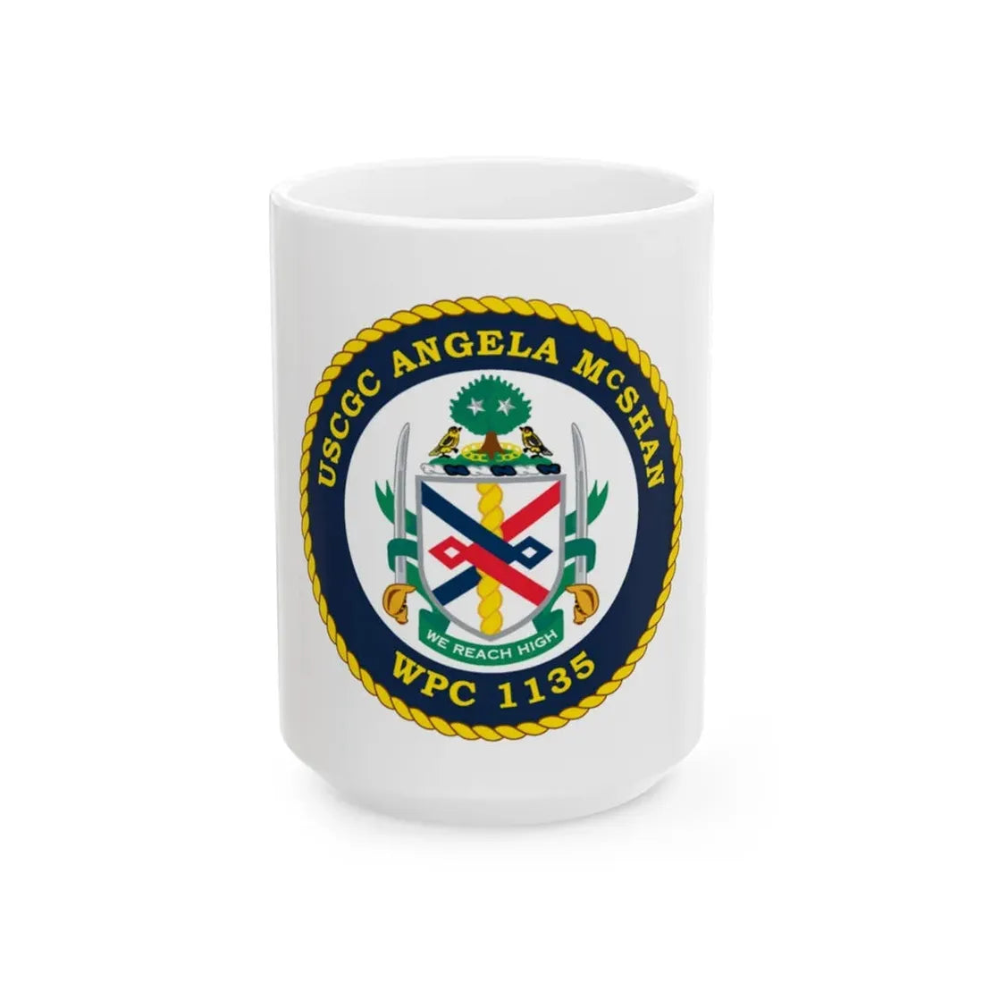 USCGC ANGELA McSHAN WPC 1135 (U.S. Coast Guard) White Coffee Mug 15oz - Go Mug Yourself