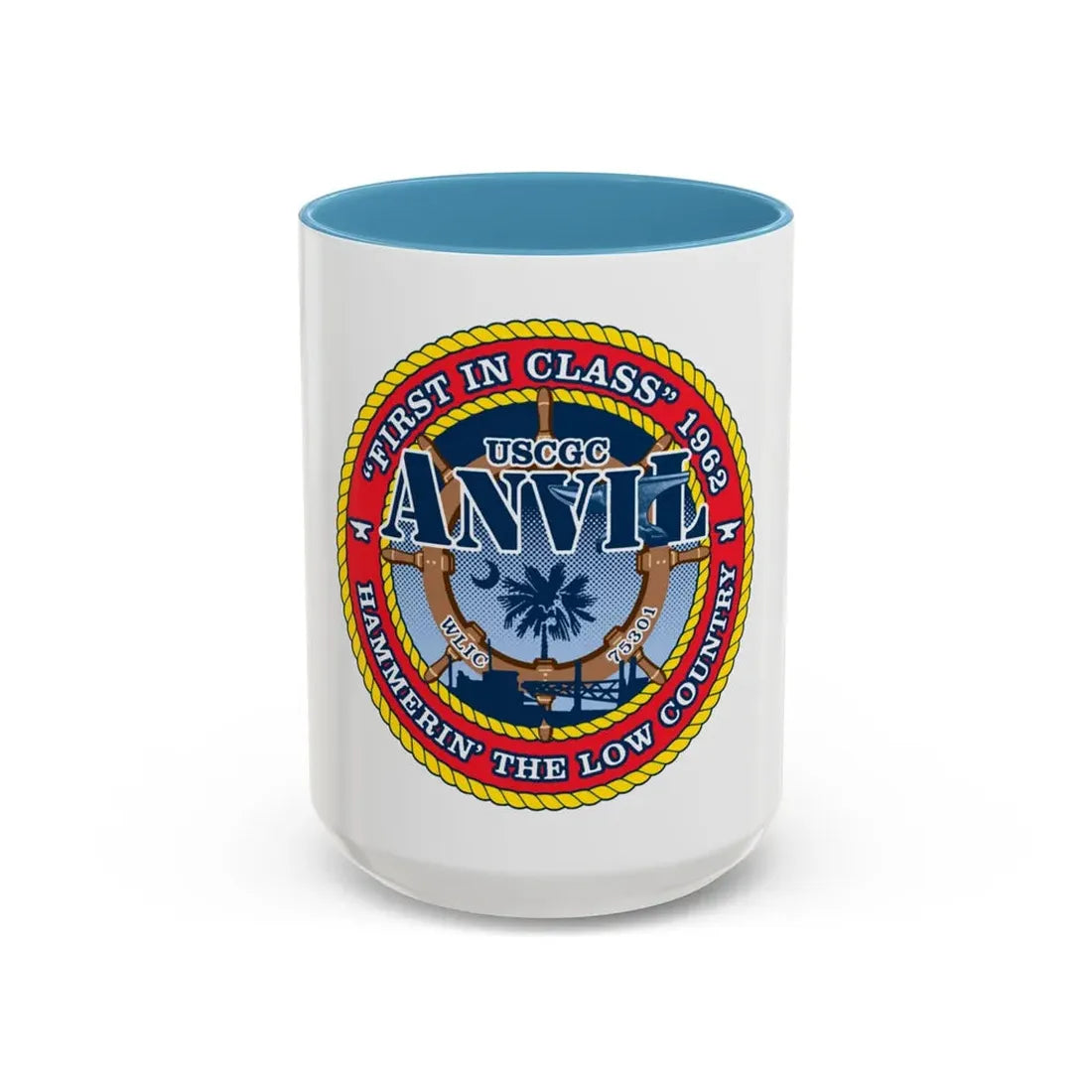 USCGC Anvil WLIC 75301 (U.S. Coast Guard) Accent Coffee Mug 15oz Light Blue - Go Mug Yourself
