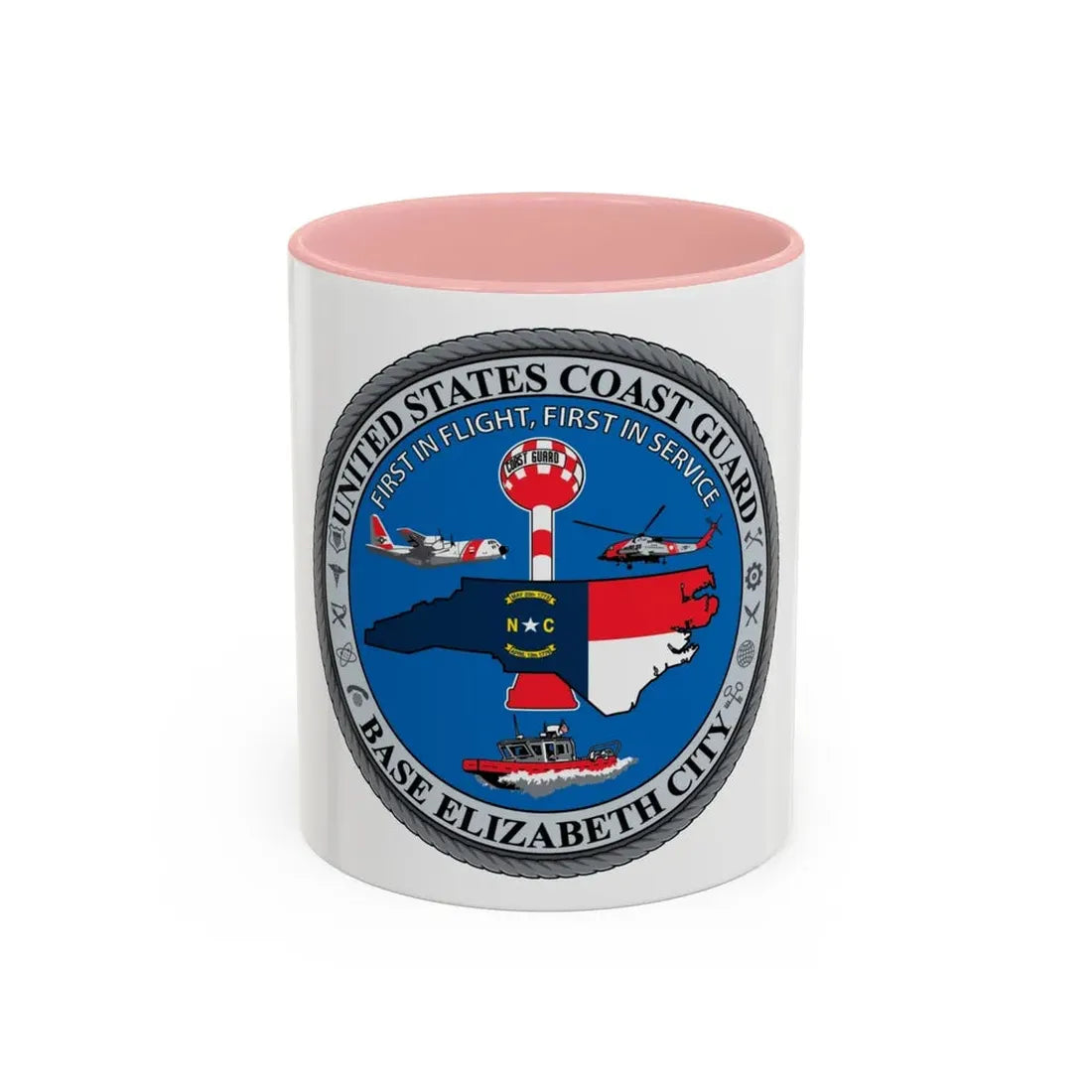 USCGC Base Elizabeth City (U.S. Coast Guard) Accent Coffee Mug 11oz Pink - Go Mug Yourself