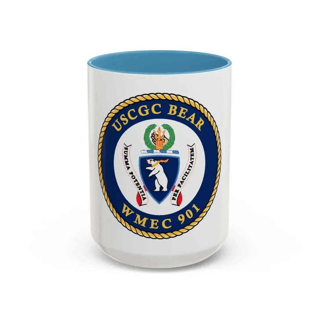 USCGC Bear WMEC 901 (U.S. Coast Guard) Accent Coffee Mug 15oz Light Blue - Go Mug Yourself