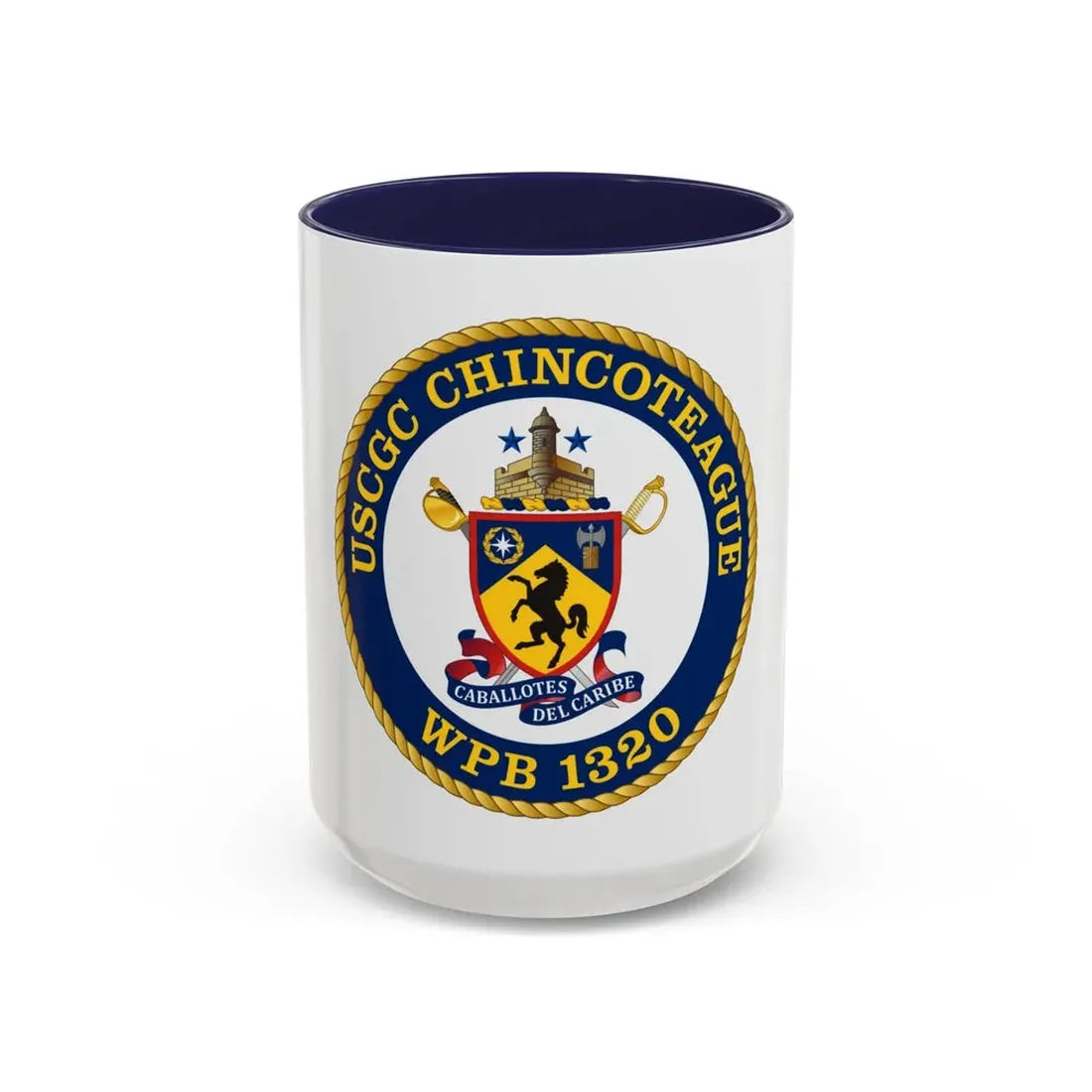 USCGC Chincoteague WPB 1320 (U.S. Coast Guard) Accent Coffee Mug 15oz Navy - Go Mug Yourself