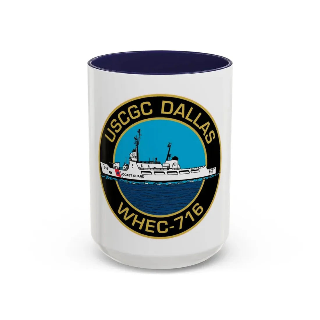 USCGC Dallas WHEC 716 2 (U.S. Coast Guard) Accent Coffee Mug 15oz Navy - Go Mug Yourself