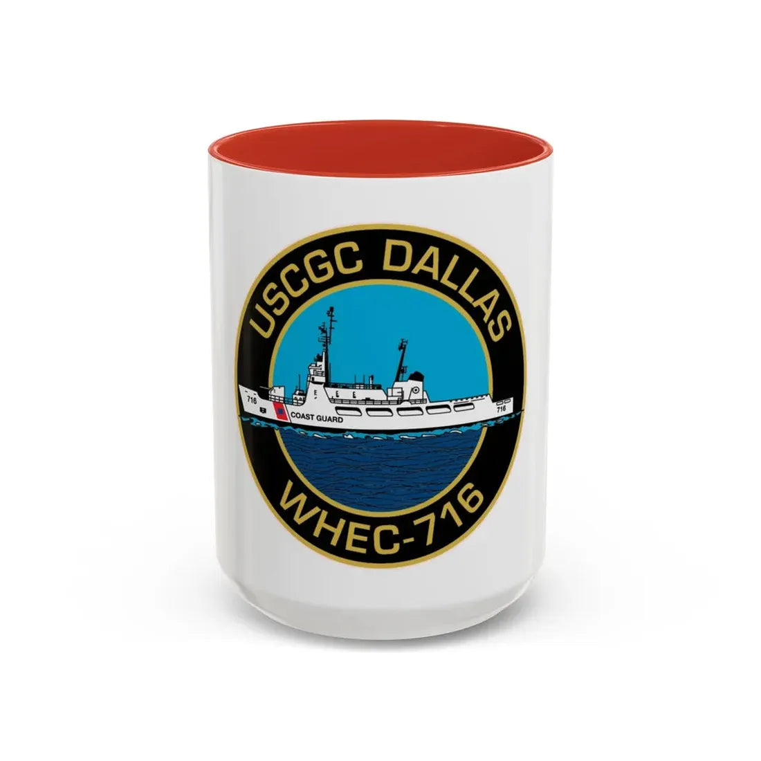 USCGC Dallas WHEC 716 2 (U.S. Coast Guard) Accent Coffee Mug 15oz Red - Go Mug Yourself