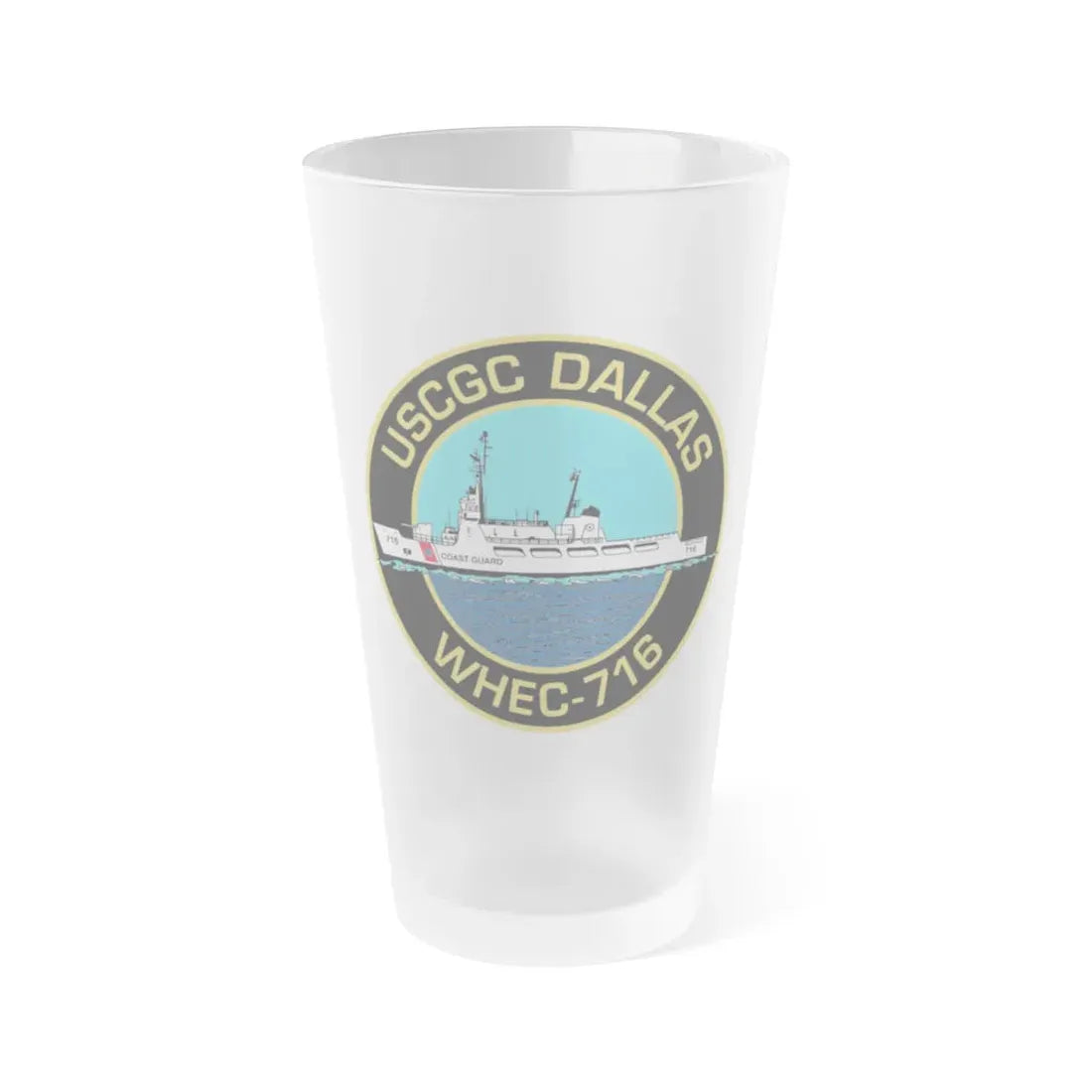USCGC Dallas WHEC 716 2 (U.S. Coast Guard) Frosted Pint Glass 16oz Default Title - Go Mug Yourself