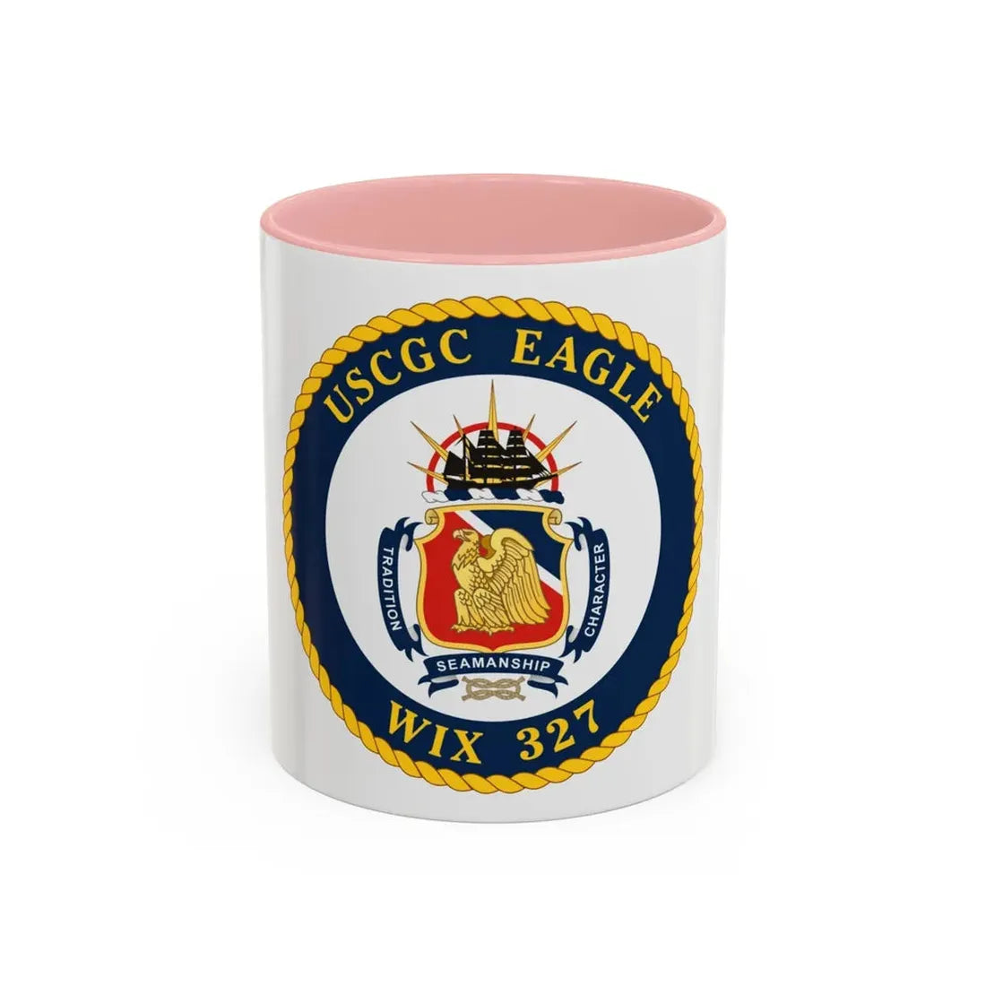 USCGC Eagle WIX 327 (U.S. Coast Guard) Accent Coffee Mug 11oz Pink - Go Mug Yourself