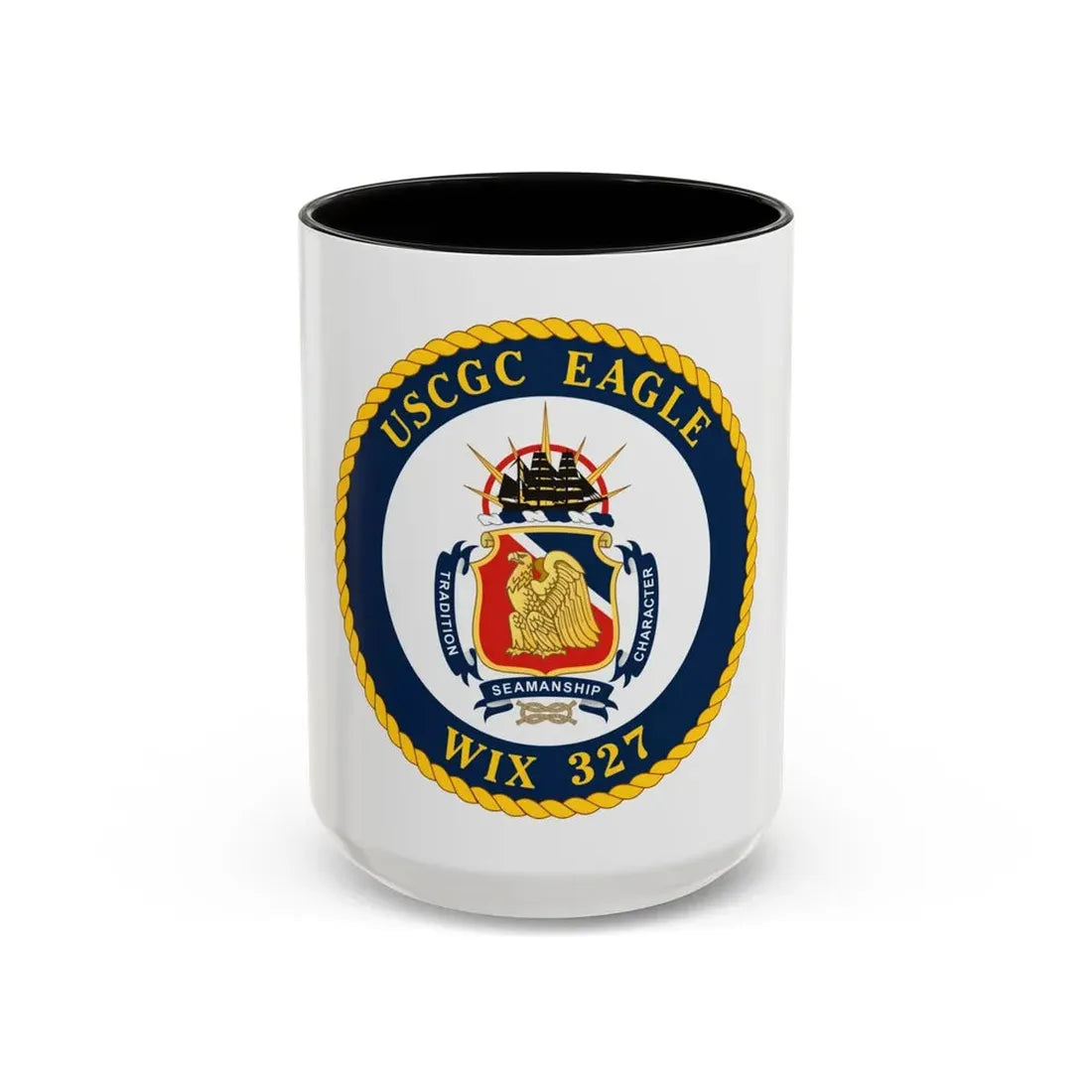 USCGC Eagle WIX 327 (U.S. Coast Guard) Accent Coffee Mug 15oz Black - Go Mug Yourself