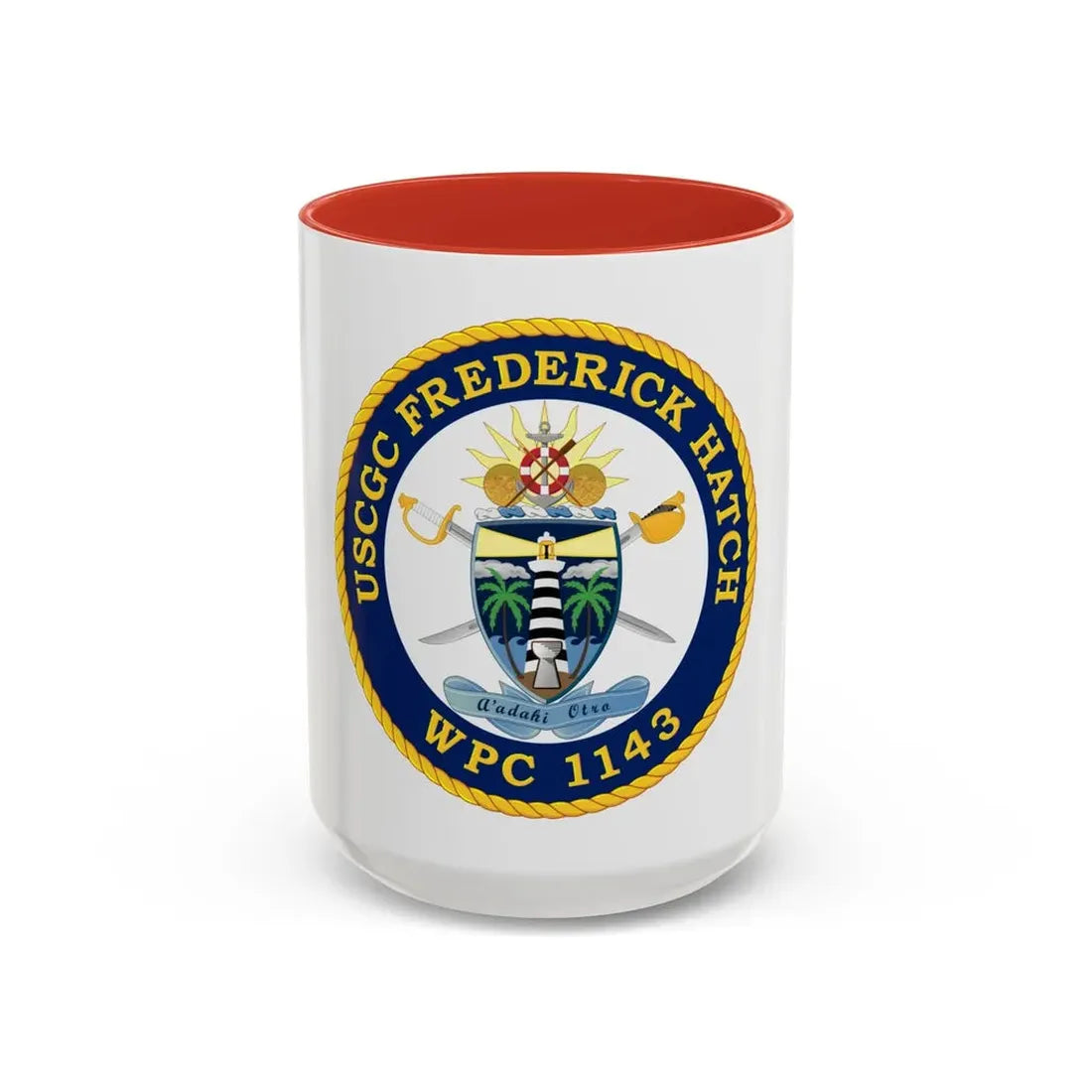 USCGC Frederick Hatch WPC 1143 (U.S. Coast Guard) Accent Coffee Mug 15oz Red - Go Mug Yourself