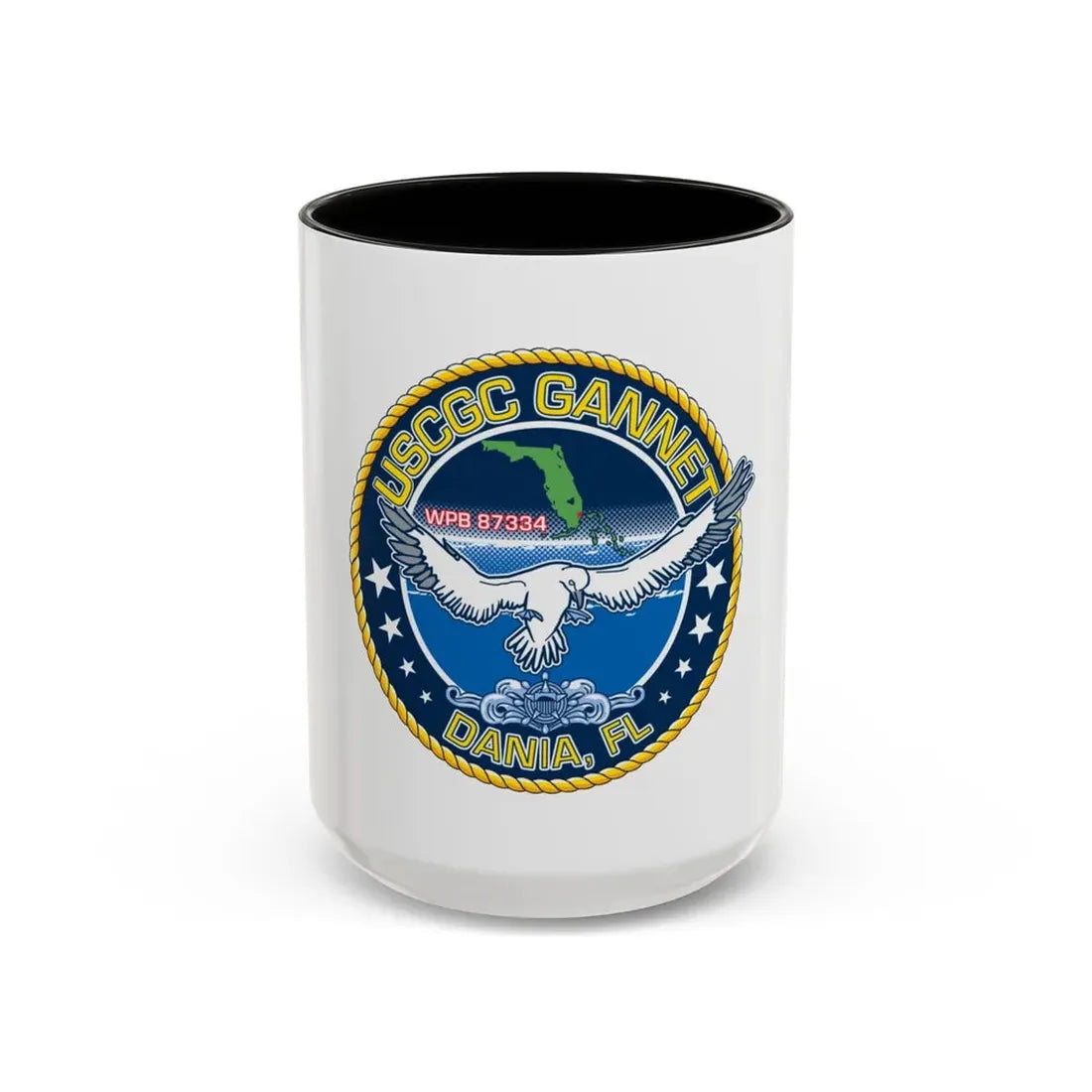 USCGC Gannet Dania FL (U.S. Coast Guard) Accent Coffee Mug 15oz Black - Go Mug Yourself