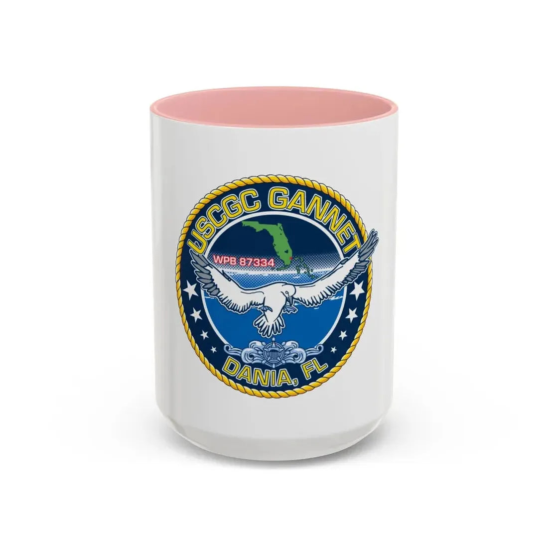 USCGC Gannet Dania FL (U.S. Coast Guard) Accent Coffee Mug 15oz Pink - Go Mug Yourself