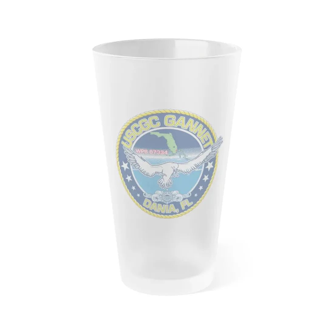 USCGC Gannet Dania FL (U.S. Coast Guard) Frosted Pint Glass 16oz Default Title - Go Mug Yourself