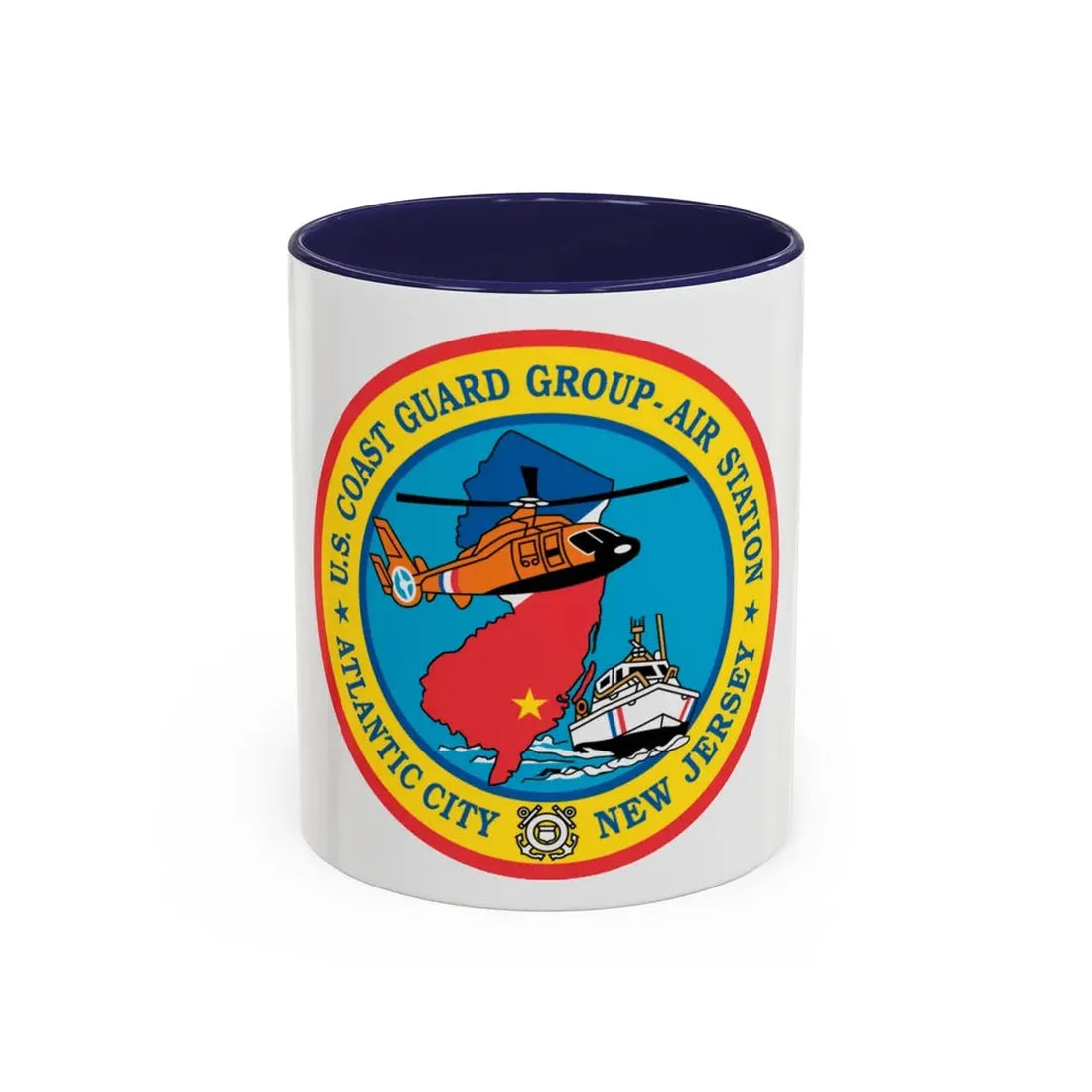 USCGC Group Air Station Atlantic City NJ (U.S. Coast Guard) Accent Coffee Mug 11oz Navy - Go Mug Yourself