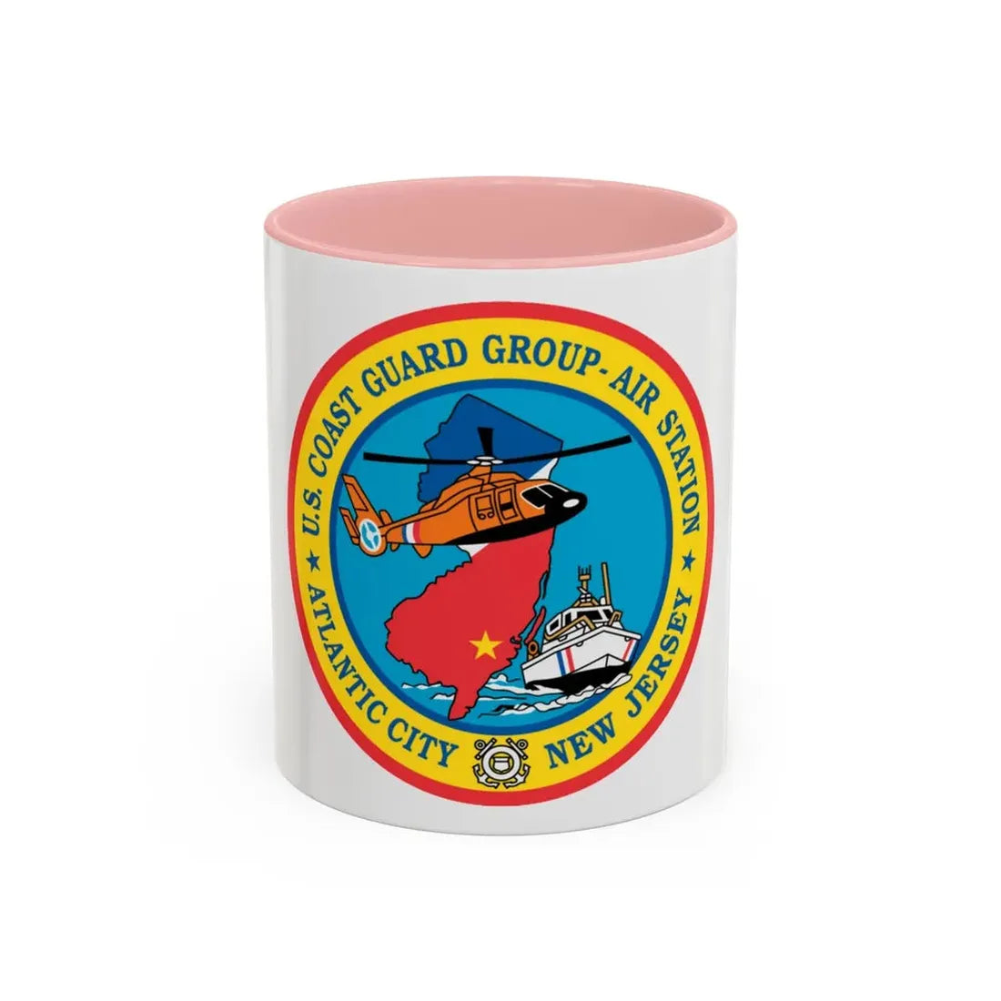 USCGC Group Air Station Atlantic City NJ (U.S. Coast Guard) Accent Coffee Mug 11oz Pink - Go Mug Yourself