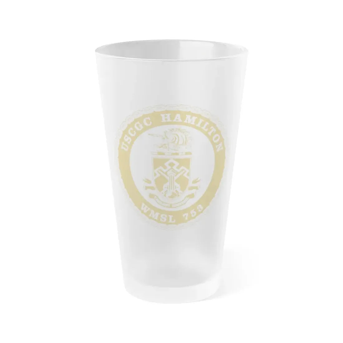 USCGC Hamilton WMSL 753 GOLD (U.S. Coast Guard) Frosted Pint Glass 16oz Default Title - Go Mug Yourself