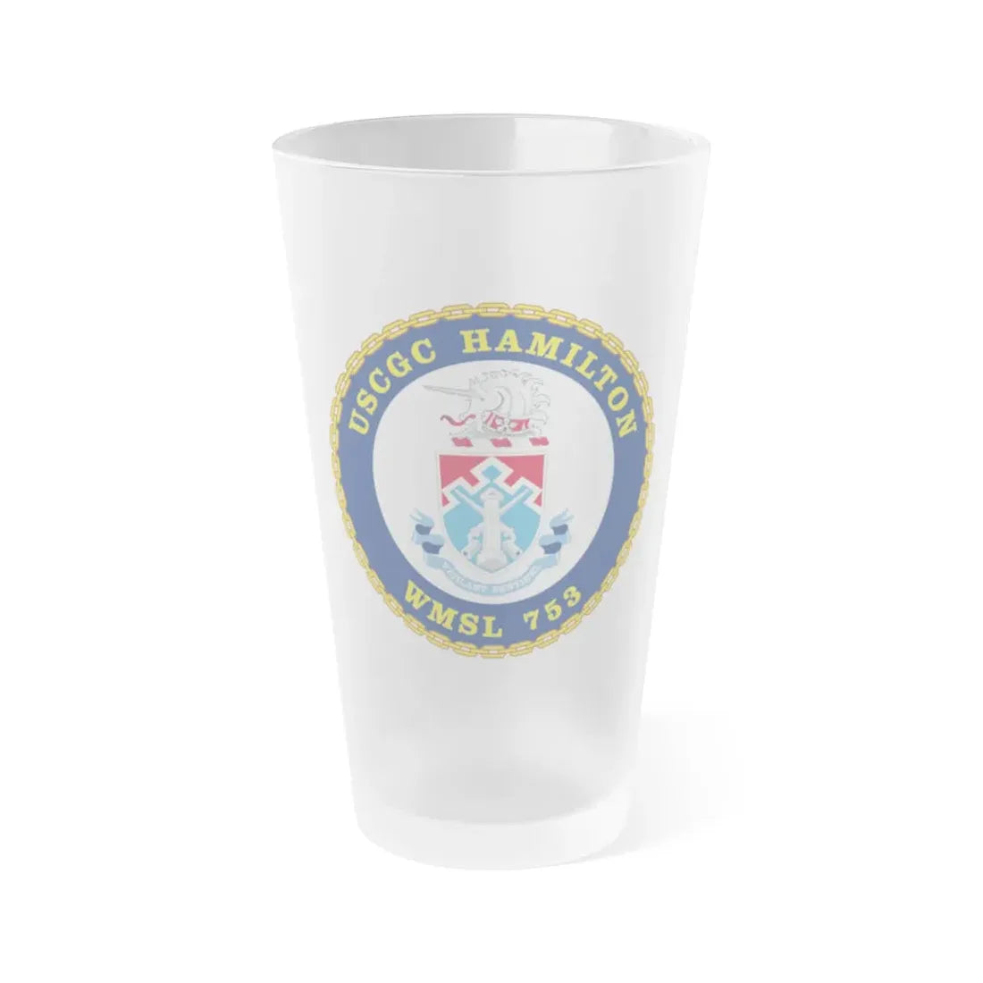 USCGC Hamilton WMSL 753 (U.S. Coast Guard) Frosted Pint Glass 16oz Default Title - Go Mug Yourself