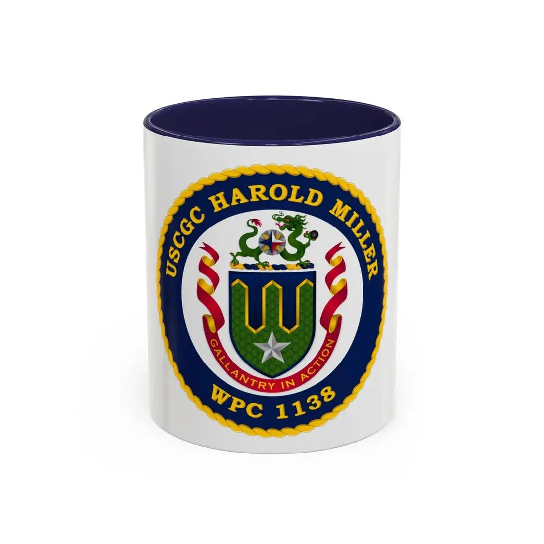 USCGC Harold Miller WPC 1138 (U.S. Coast Guard) Accent Coffee Mug 11oz Navy - Go Mug Yourself