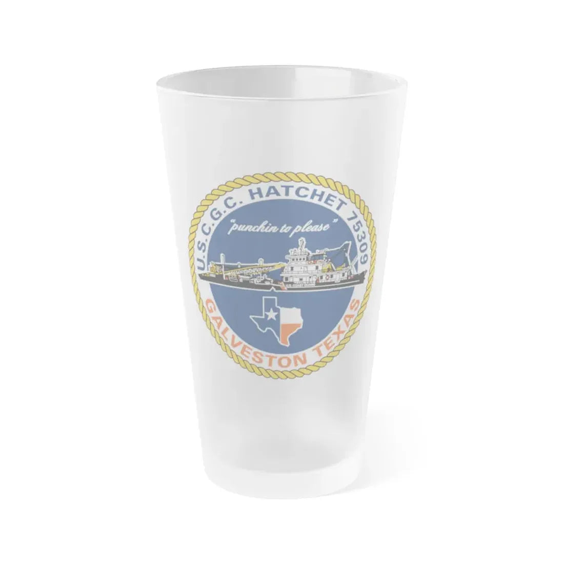 USCGC Hatchet 75309 Galveston TX (U.S. Coast Guard) Frosted Pint Glass 16oz Default Title - Go Mug Yourself