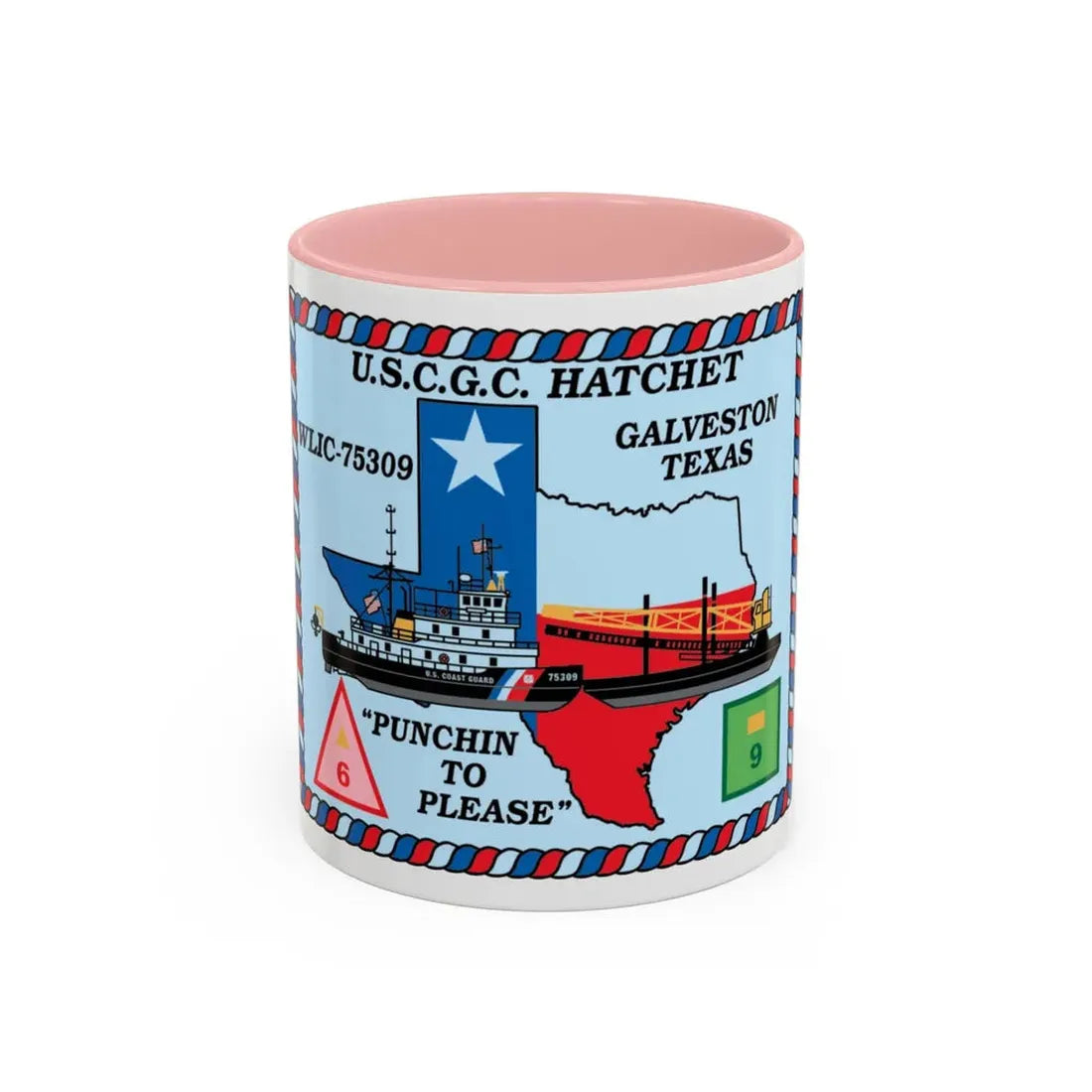 USCGC Hatchet WLIC 75309 (U.S. Coast Guard) Accent Coffee Mug 11oz Pink - Go Mug Yourself