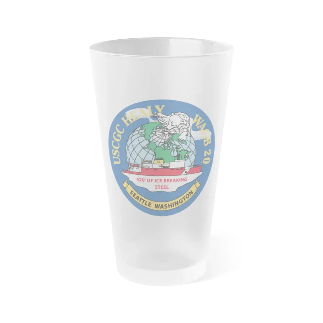 USCGC Healy WAGB 20 Seattle Wash (U.S. Coast Guard) Frosted Pint Glass 16oz Default Title - Go Mug Yourself