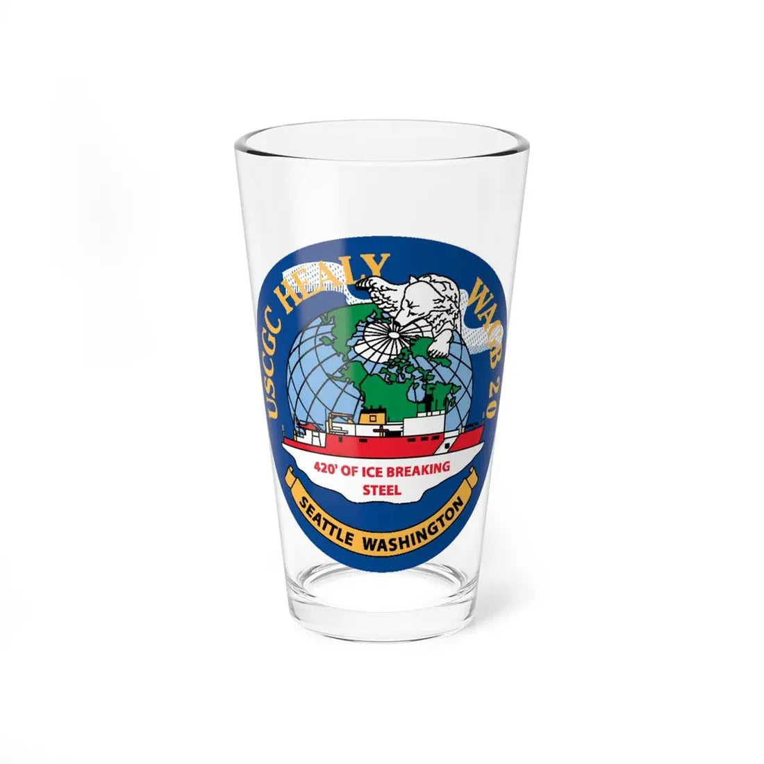 USCGC Healy WAGB 20 Seattle Wash (U.S. Coast Guard) Pint Glass 16oz 16oz - Go Mug Yourself