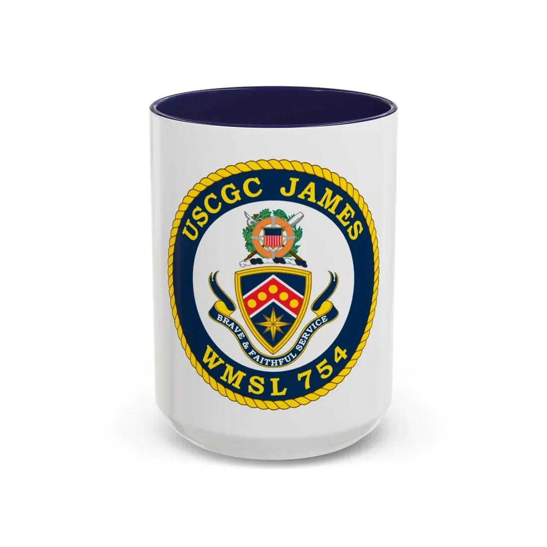USCGC James WMSL 754 (U.S. Coast Guard) Accent Coffee Mug 15oz Navy - Go Mug Yourself