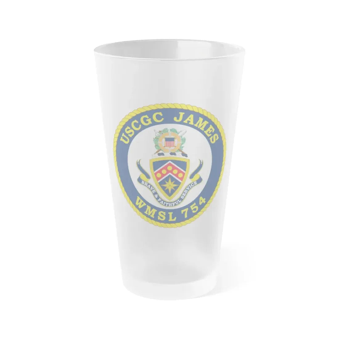 USCGC James WMSL 754 (U.S. Coast Guard) Frosted Pint Glass 16oz Default Title - Go Mug Yourself