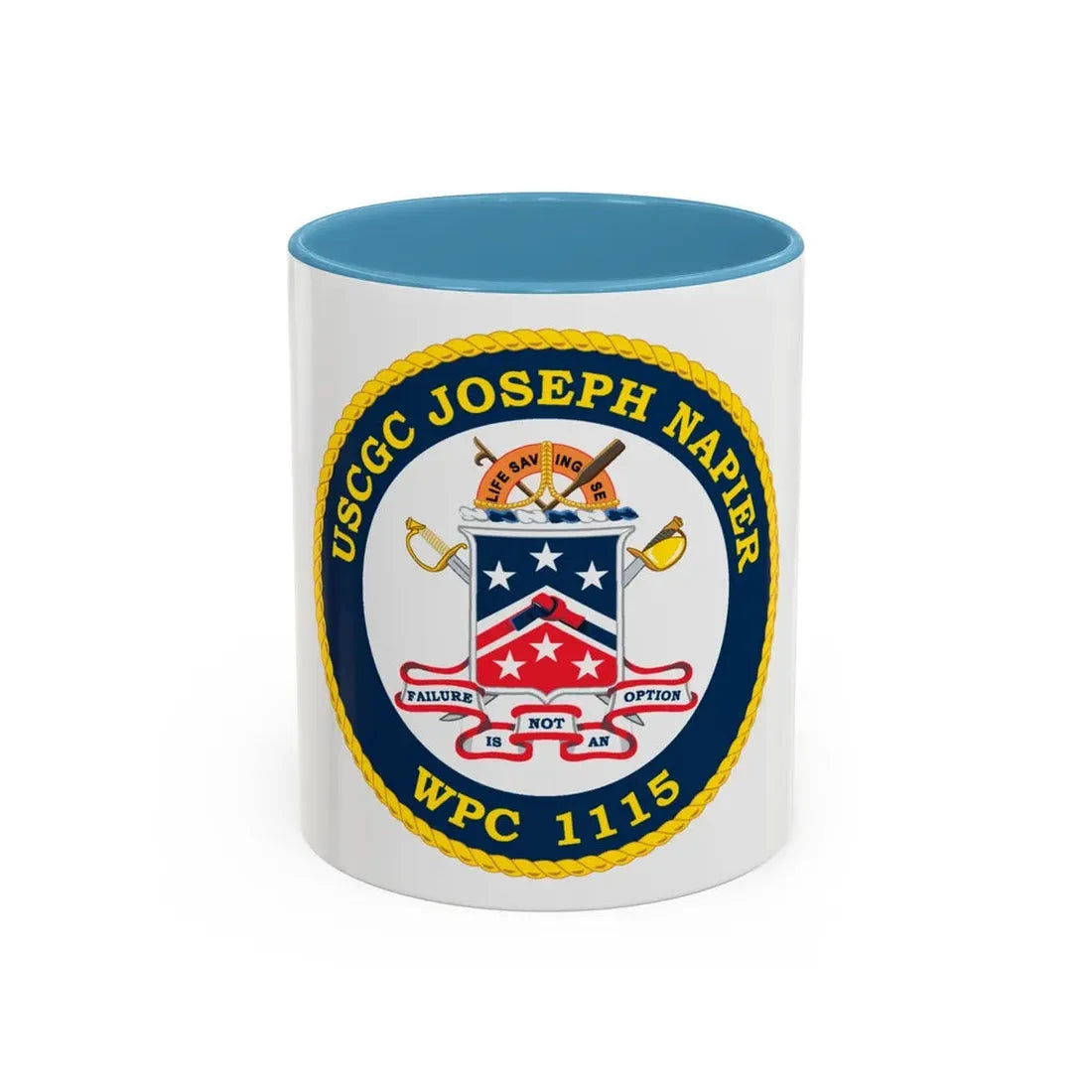 USCGC Joseph Napier WPC 115 (U.S. Coast Guard) Accent Coffee Mug 11oz Light Blue - Go Mug Yourself