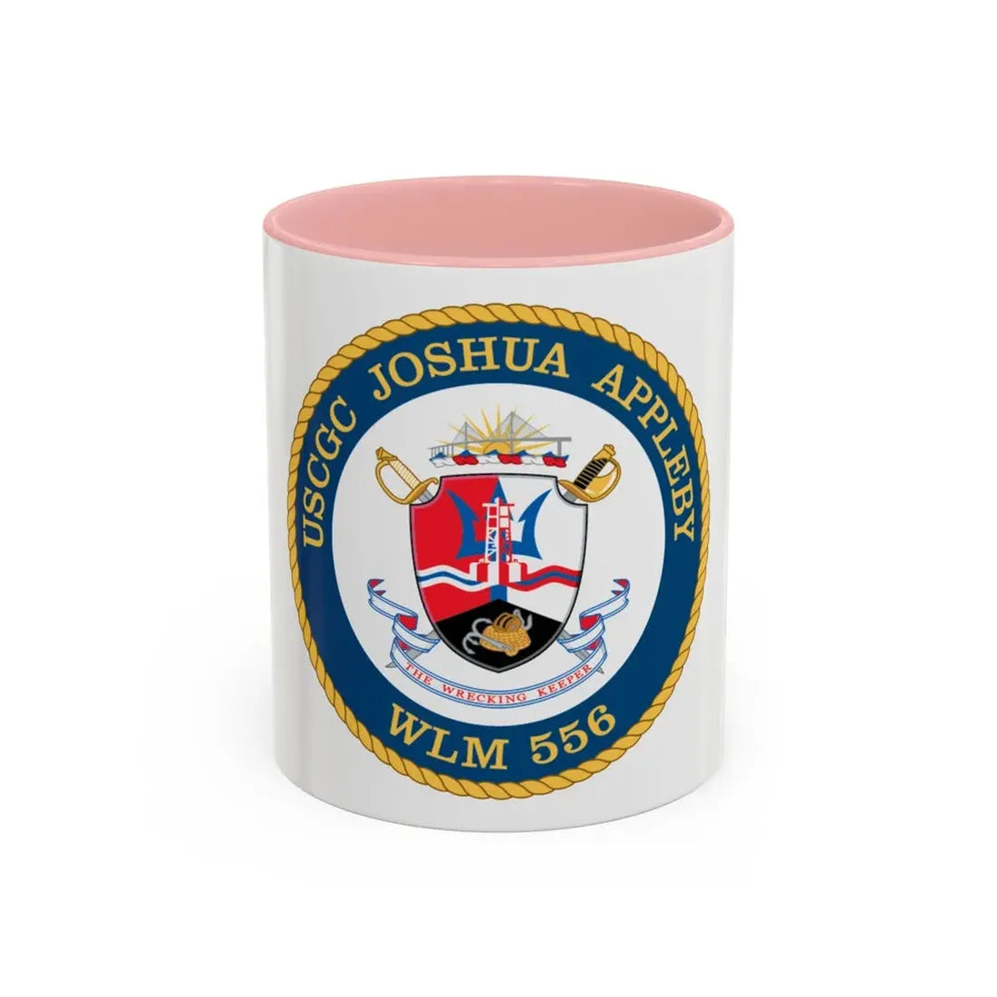 USCGC Joshua Appleby WLM 556 (U.S. Coast Guard) Accent Coffee Mug 11oz Pink - Go Mug Yourself