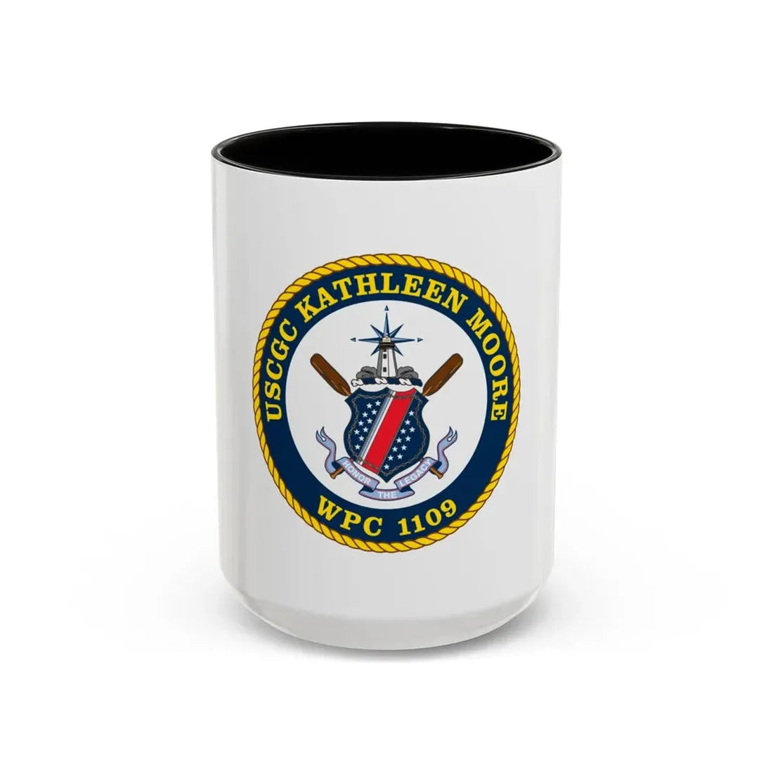 USCGC Kathleen Moore (U.S. Coast Guard) Accent Coffee Mug 15oz Black - Go Mug Yourself