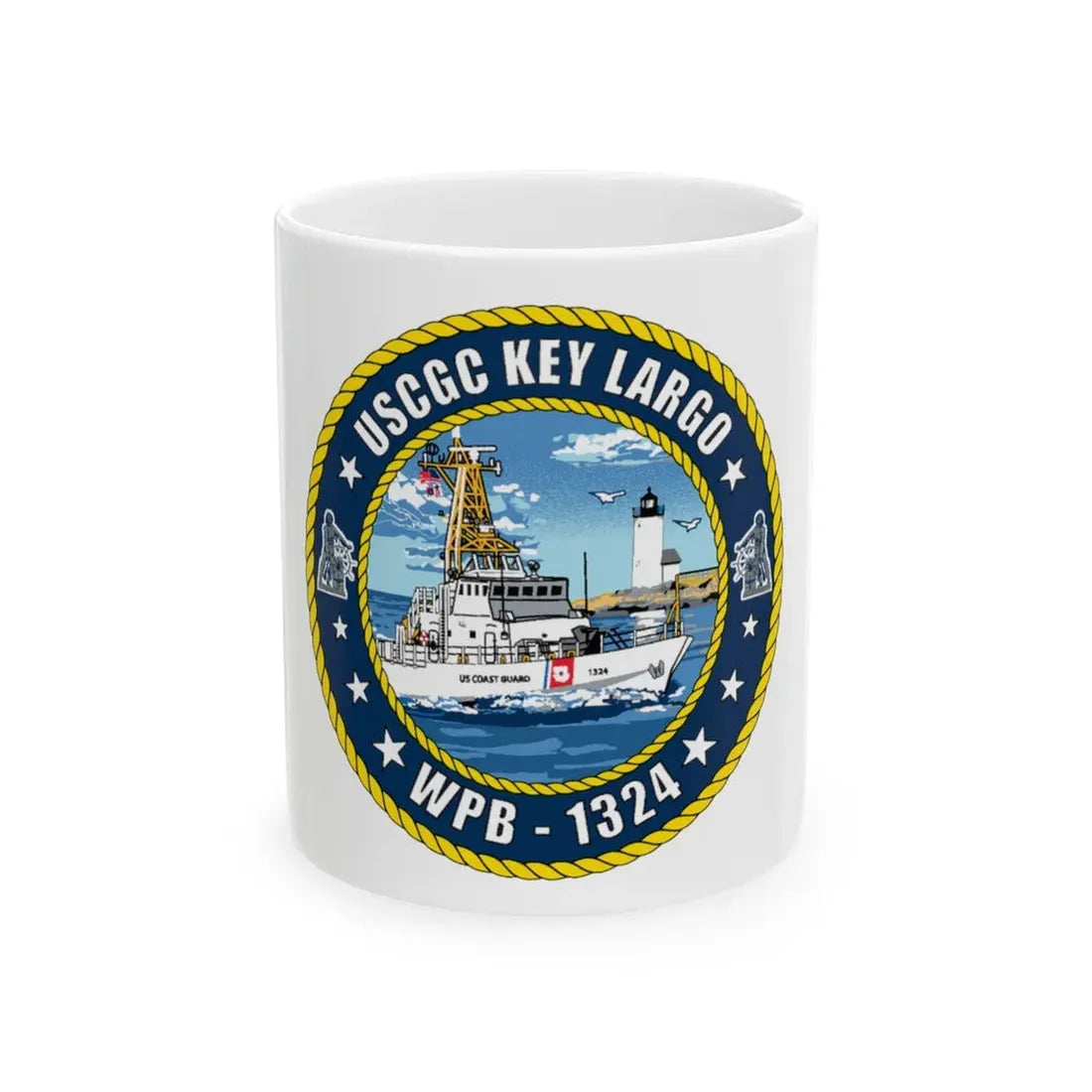 USCGC Key Largo WPB 1324 (U.S. Coast Guard) White Coffee Mug 11oz - Go Mug Yourself