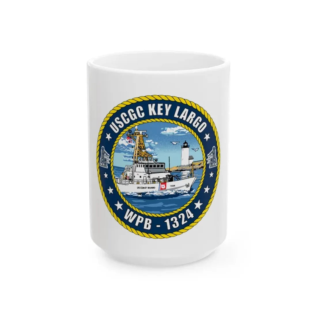 USCGC Key Largo WPB 1324 (U.S. Coast Guard) White Coffee Mug 15oz - Go Mug Yourself