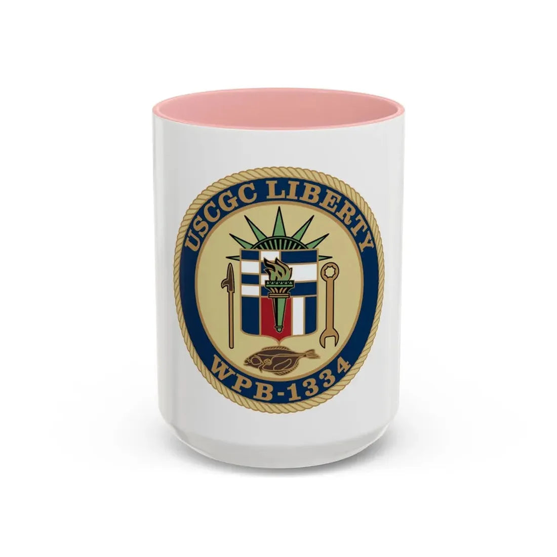 USCGC Liberty WPB 1334 (U.S. Coast Guard) Accent Coffee Mug 15oz Pink - Go Mug Yourself