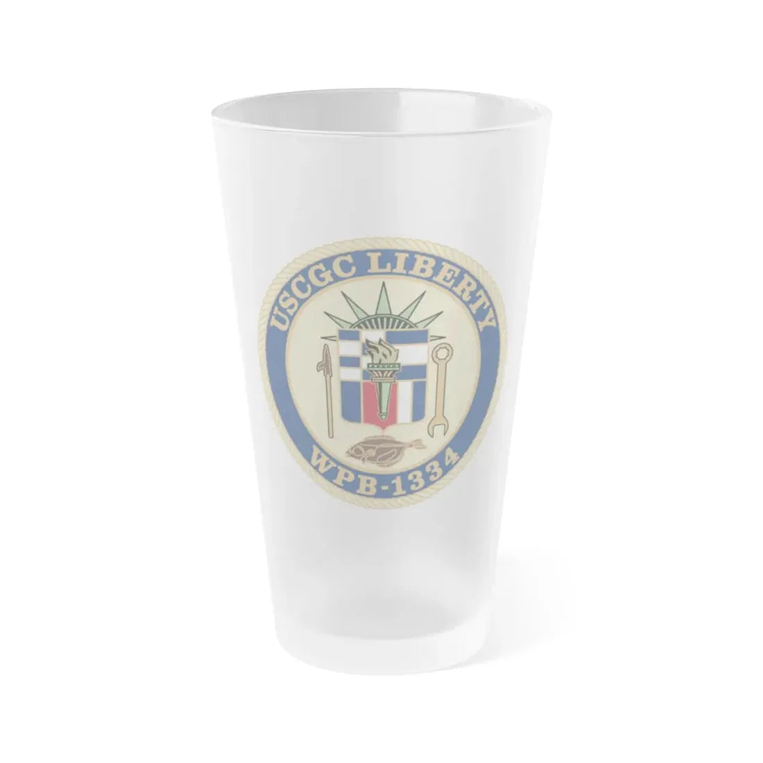 USCGC Liberty WPB 1334 (U.S. Coast Guard) Frosted Pint Glass 16oz Default Title - Go Mug Yourself