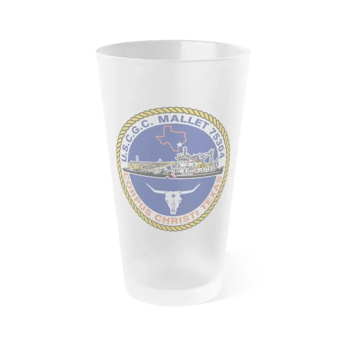 USCGC Mallet 75304 (U.S. Coast Guard) Frosted Pint Glass 16oz Default Title - Go Mug Yourself