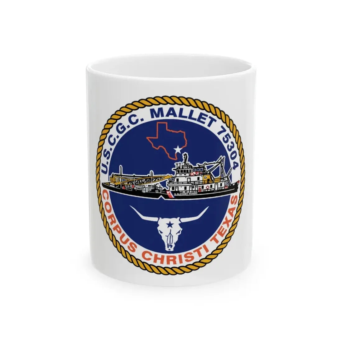 USCGC Mallet 75304 (U.S. Coast Guard) White Coffee Mug 11oz - Go Mug Yourself