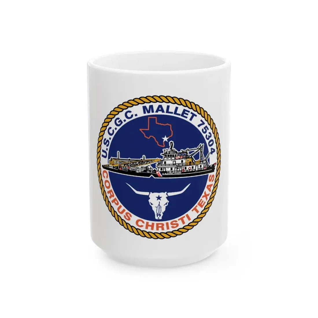 USCGC Mallet 75304 (U.S. Coast Guard) White Coffee Mug 15oz - Go Mug Yourself