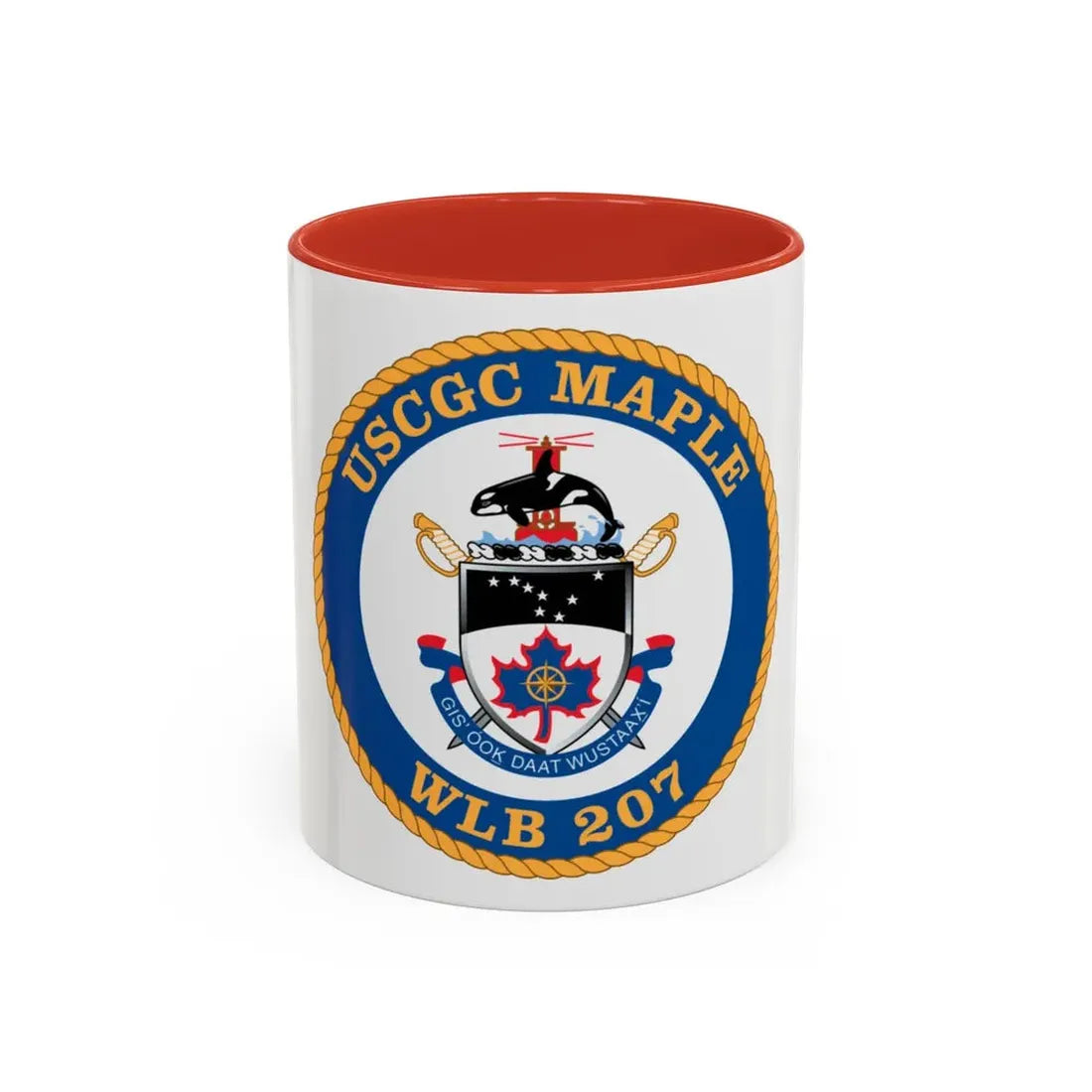 USCGC Maple WLB 207 1 (U.S. Coast Guard) Accent Coffee Mug 11oz Red - Go Mug Yourself