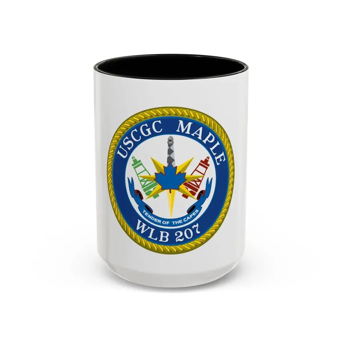 USCGC Maple WLB 207 (U.S. Coast Guard) Accent Coffee Mug 15oz Black - Go Mug Yourself