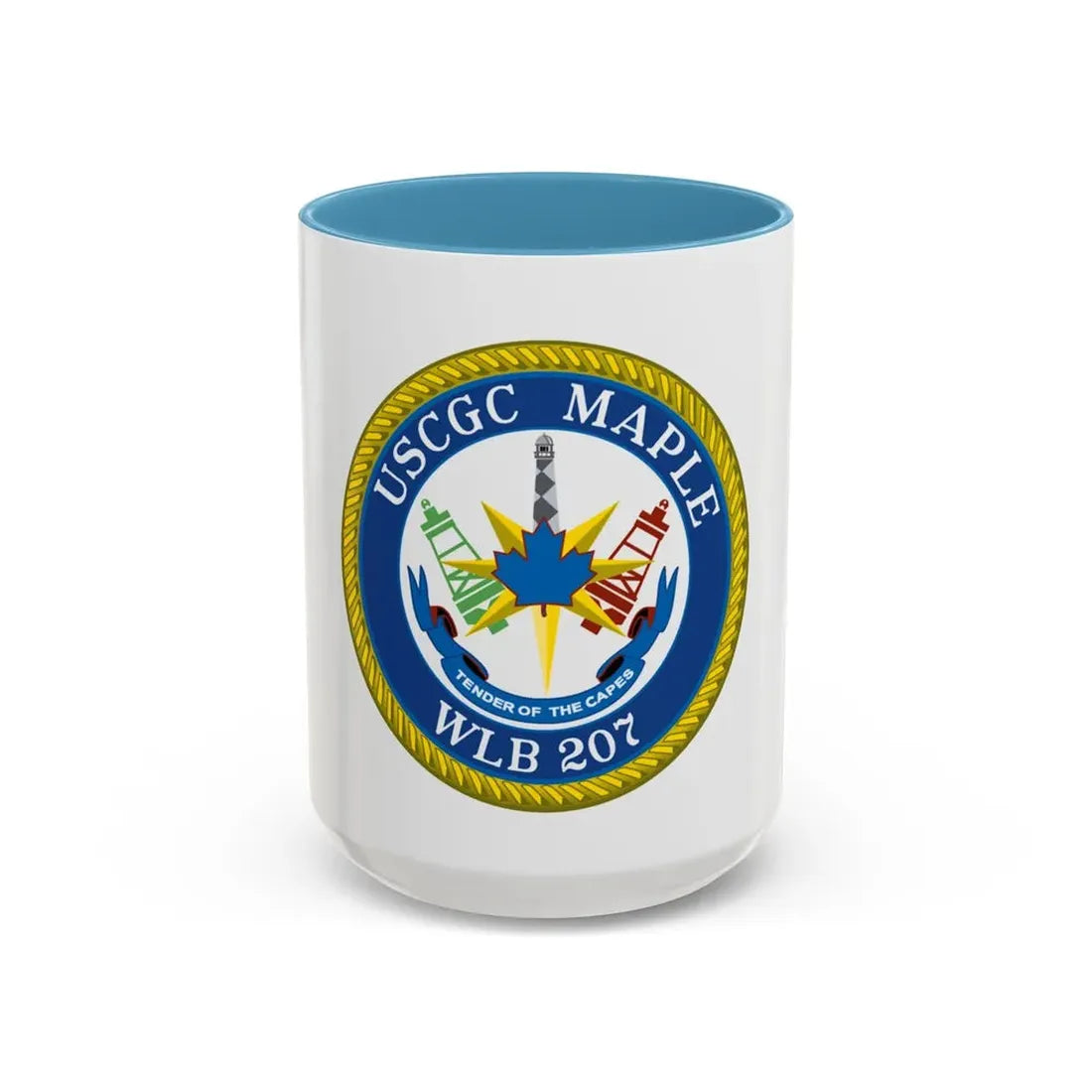 USCGC Maple WLB 207 (U.S. Coast Guard) Accent Coffee Mug 15oz Light Blue - Go Mug Yourself
