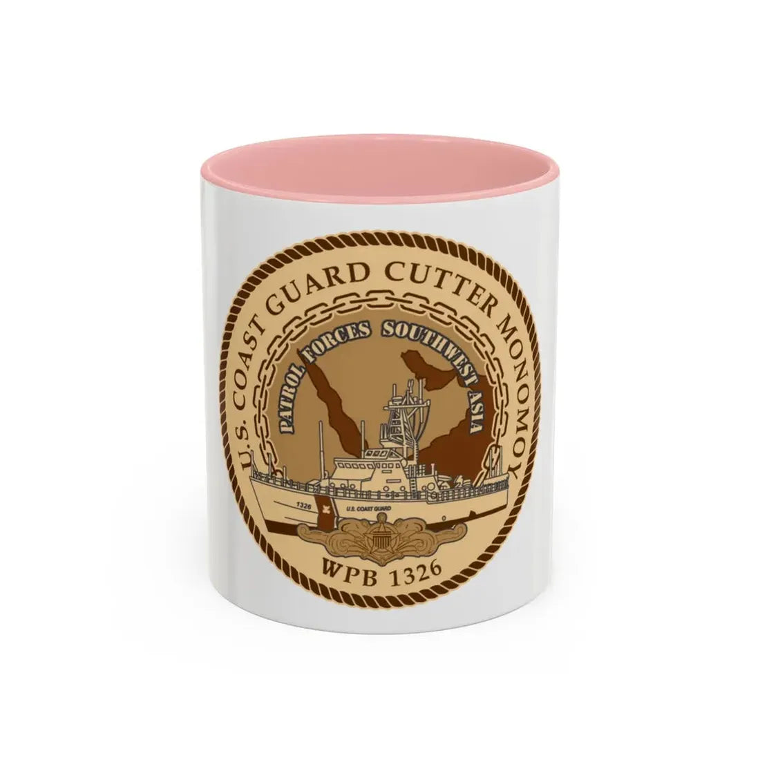 USCGC Monomoy WPB 1326 (U.S. Coast Guard) Accent Coffee Mug 11oz Pink - Go Mug Yourself