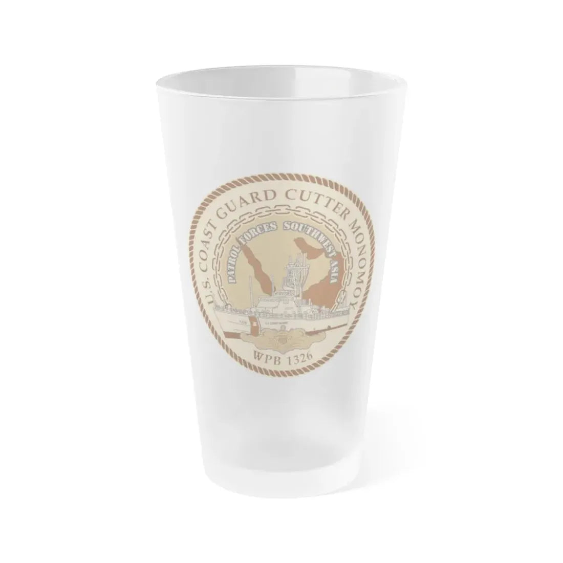 USCGC Monomoy WPB 1326 (U.S. Coast Guard) Frosted Pint Glass 16oz Default Title - Go Mug Yourself