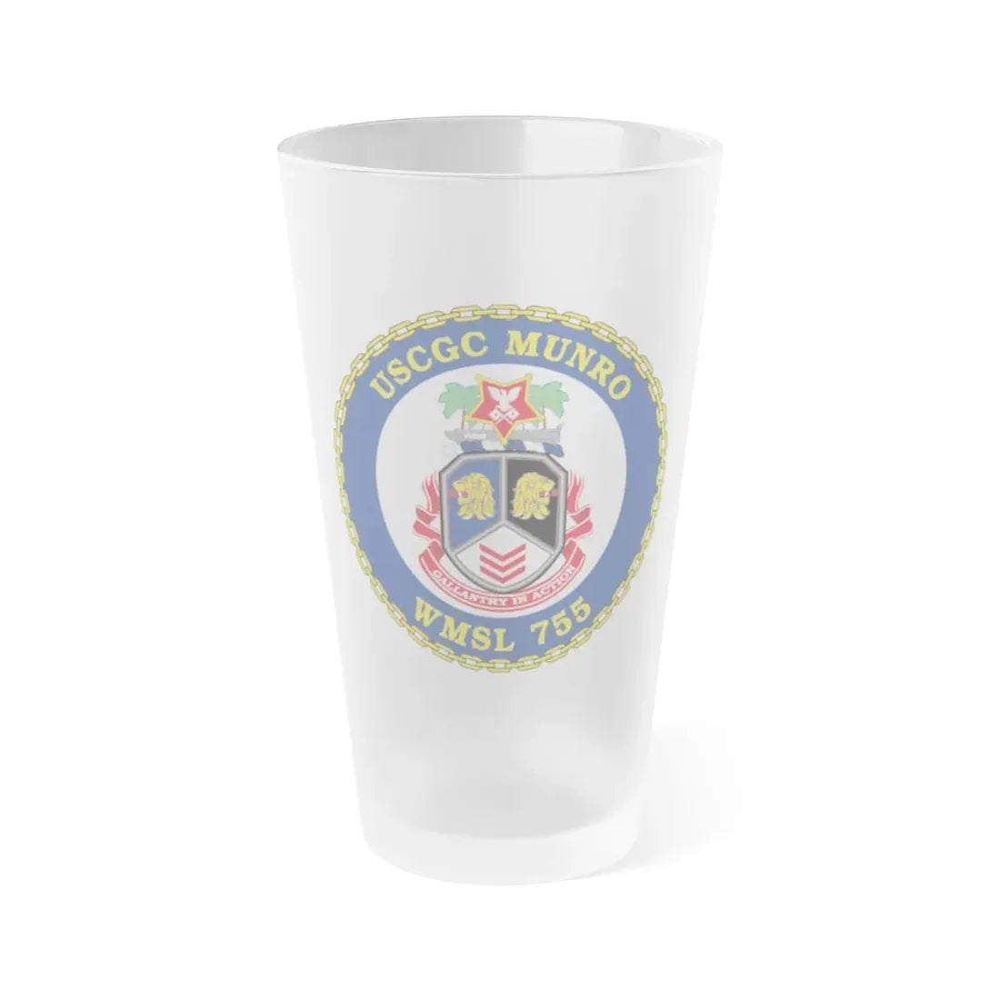 USCGC Munro WMSL 755 (U.S. Coast Guard) Frosted Pint Glass 16oz Default Title - Go Mug Yourself
