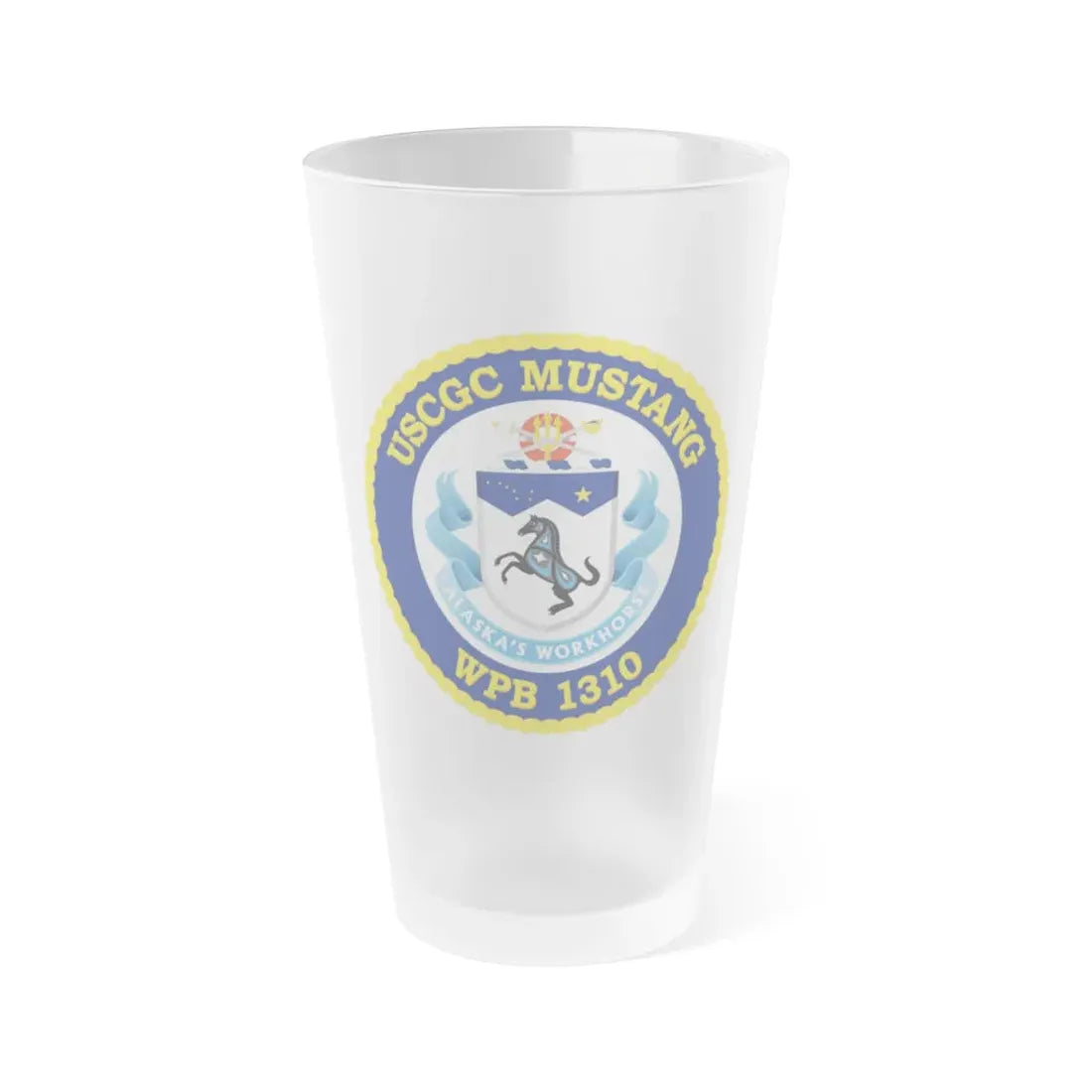 USCGC Mustang WPB 1310 (U.S. Coast Guard) Frosted Pint Glass 16oz Default Title - Go Mug Yourself