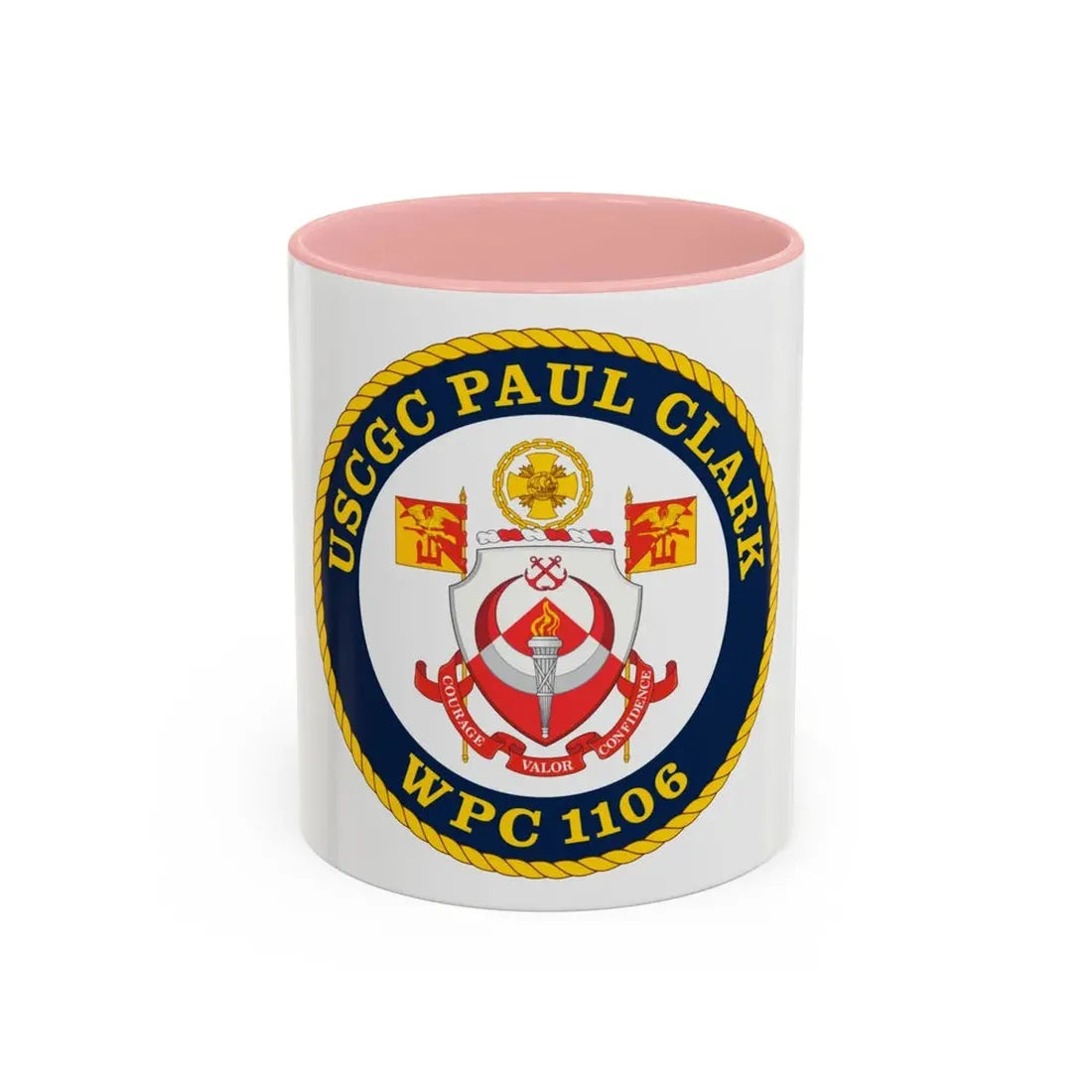 USCGC Paul Clark WPC 1106 (U.S. Coast Guard) Accent Coffee Mug 11oz Pink - Go Mug Yourself