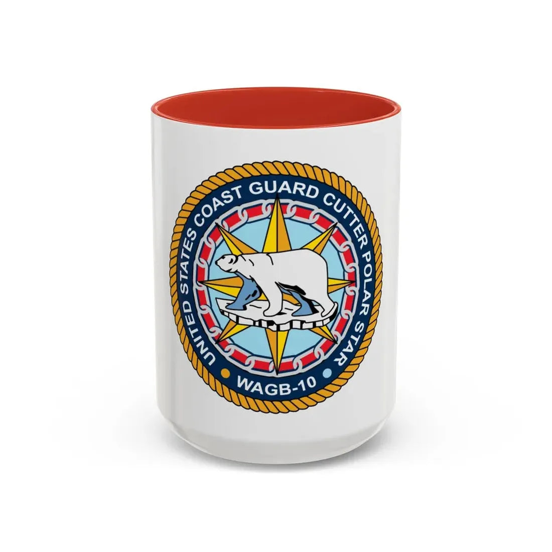 USCGC Polar Star WAGB 10 (U.S. Coast Guard) Accent Coffee Mug 15oz Red - Go Mug Yourself