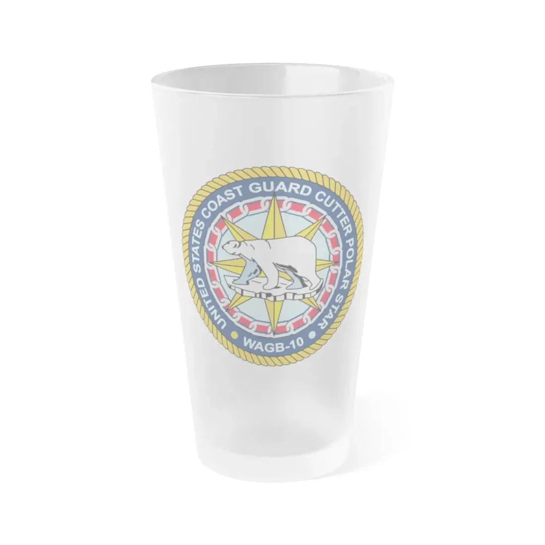 USCGC Polar Star WAGB 10 (U.S. Coast Guard) Frosted Pint Glass 16oz Default Title - Go Mug Yourself