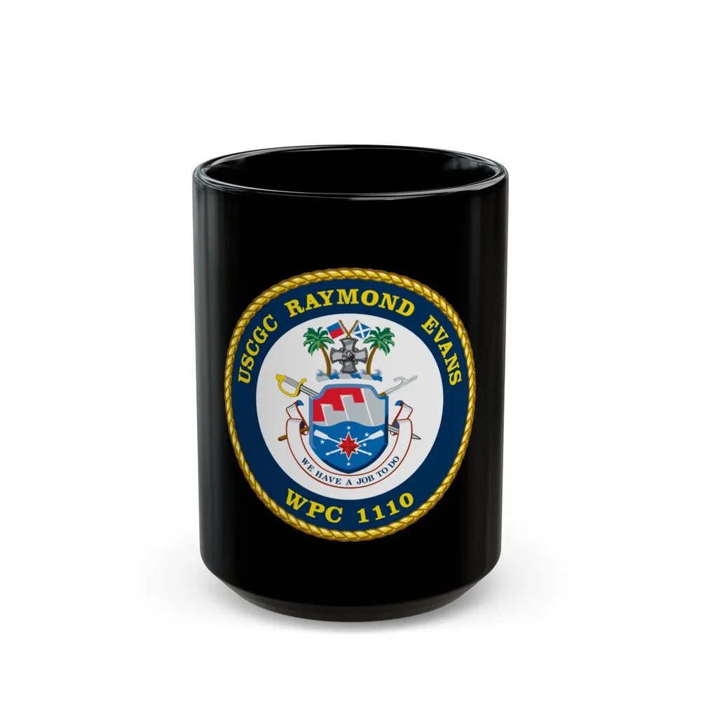 USCGC Raymond Evans WPC 1110 (U.S. Coast Guard) Black Coffee Mug-15oz-Go Mug Yourself