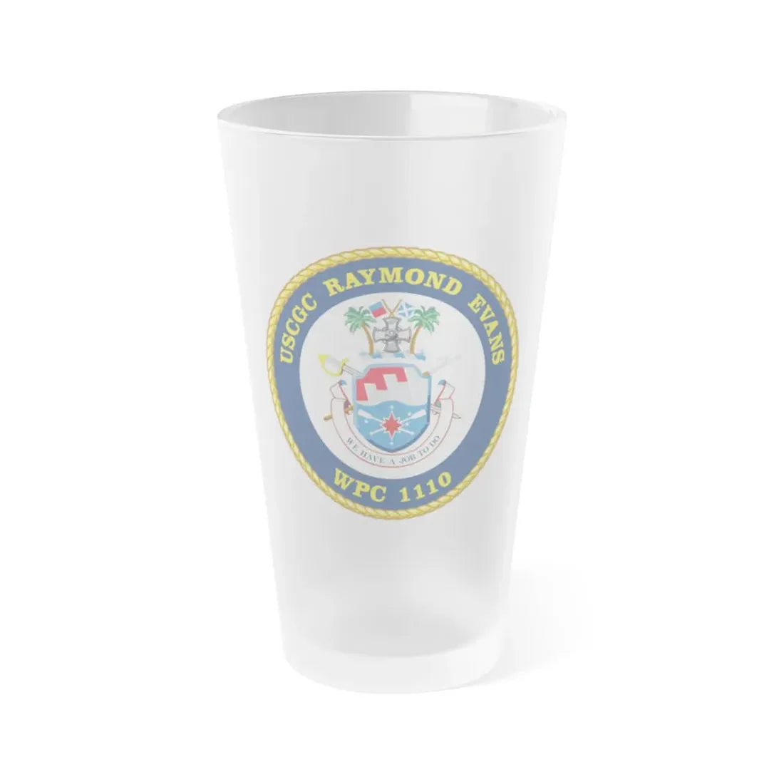 USCGC Raymond Evans WPC 1110 (U.S. Coast Guard) Frosted Pint Glass 16oz Default Title - Go Mug Yourself