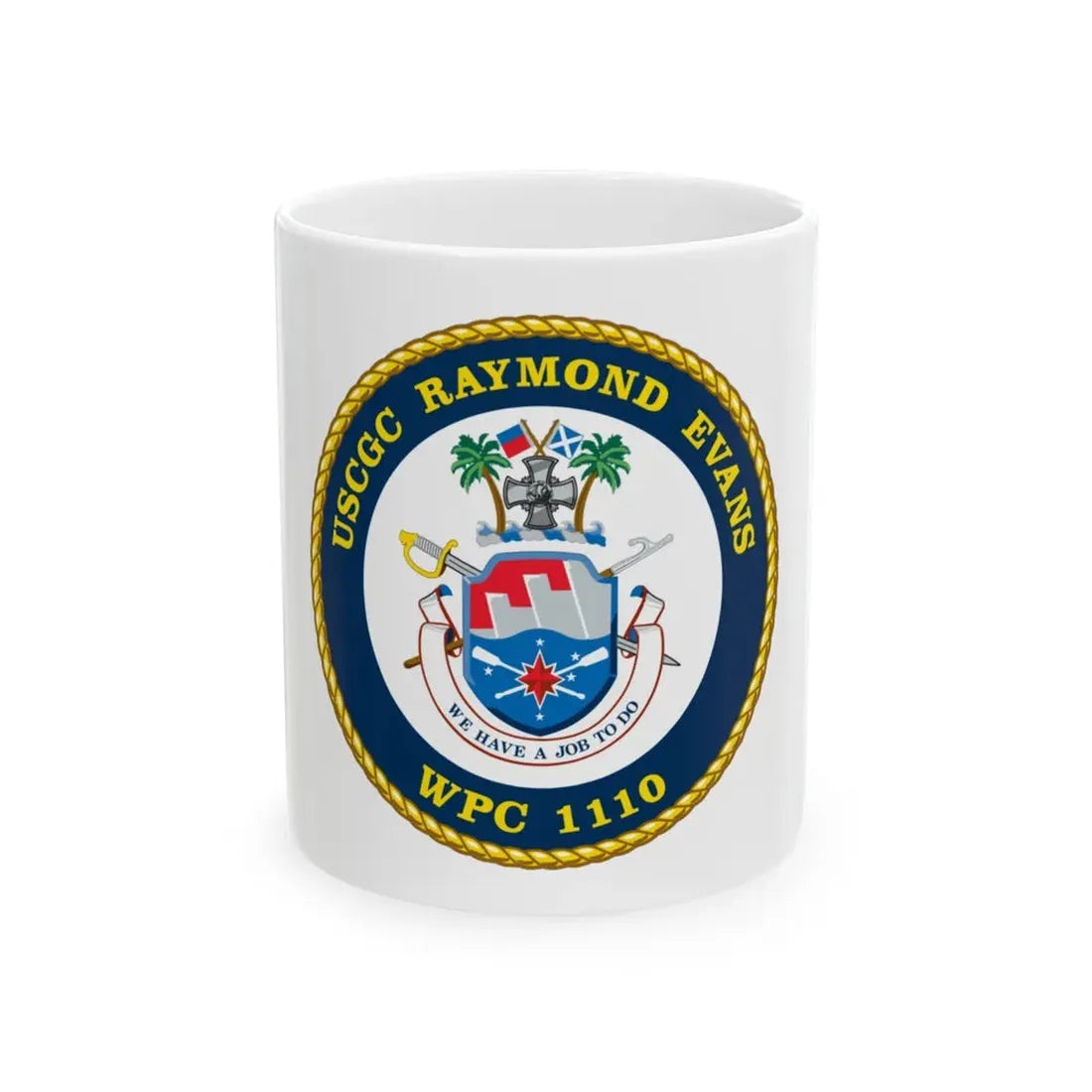 USCGC Raymond Evans WPC 1110 (U.S. Coast Guard) White Coffee Mug 11oz - Go Mug Yourself