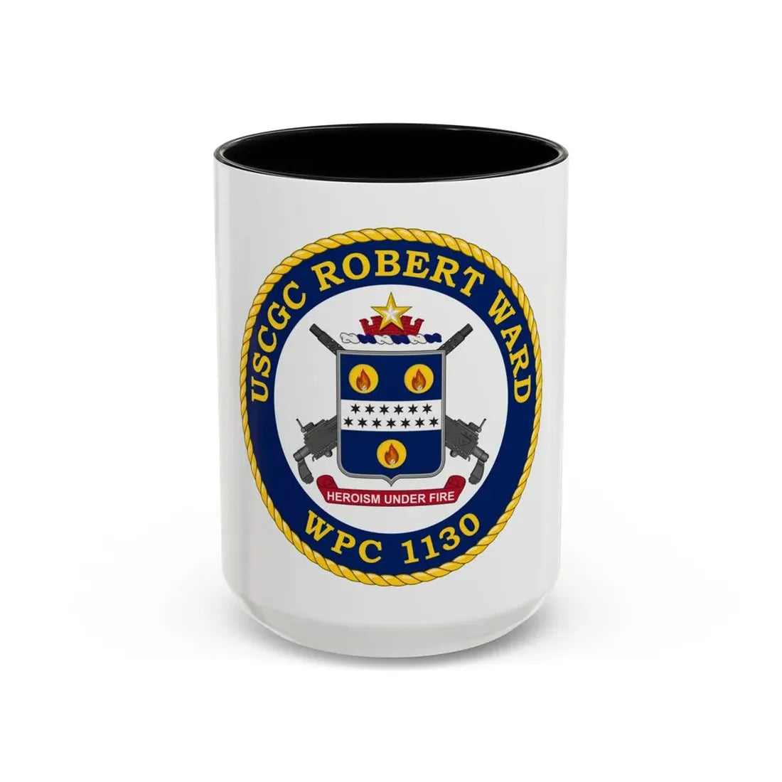 USCGC Robert Ward WPC 1130 (U.S. Coast Guard) Accent Coffee Mug 15oz Black - Go Mug Yourself